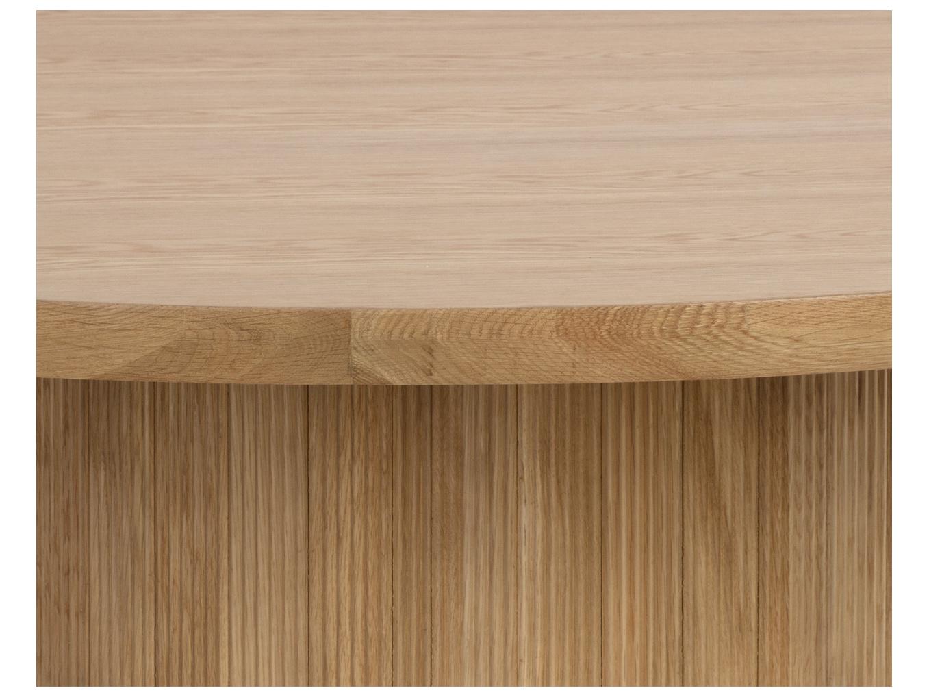 Sunpan Kalla Round Wood Rustic Oak Dining Table