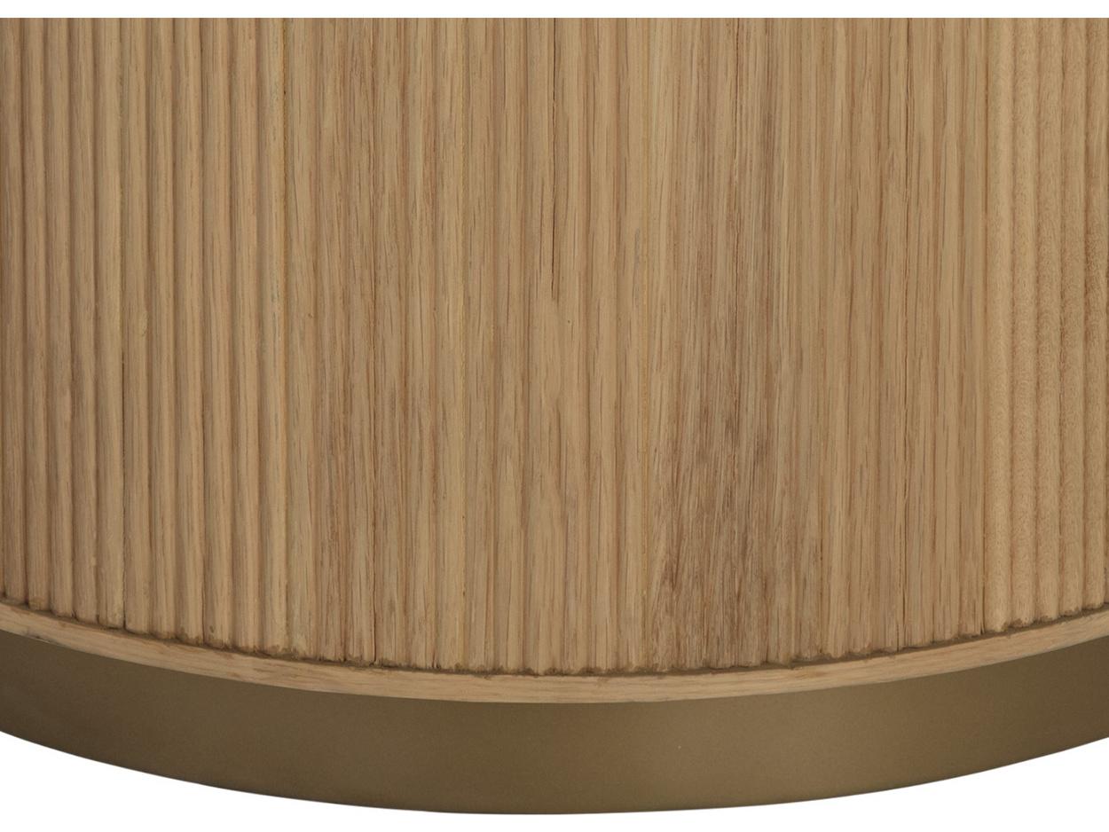 Sunpan Kalla Round Wood Rustic Oak End Table