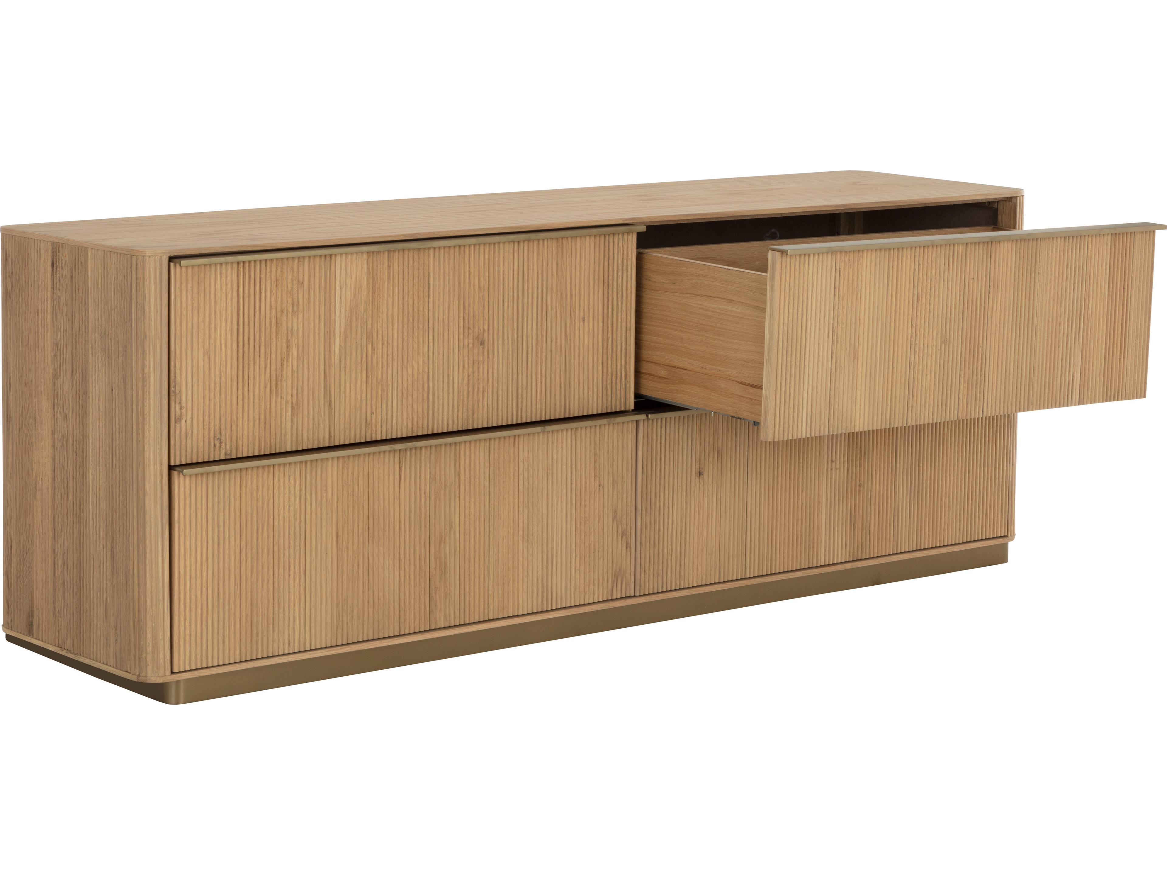 Sunpan Kalla 4-Drawers Oak Wood Double Dresser