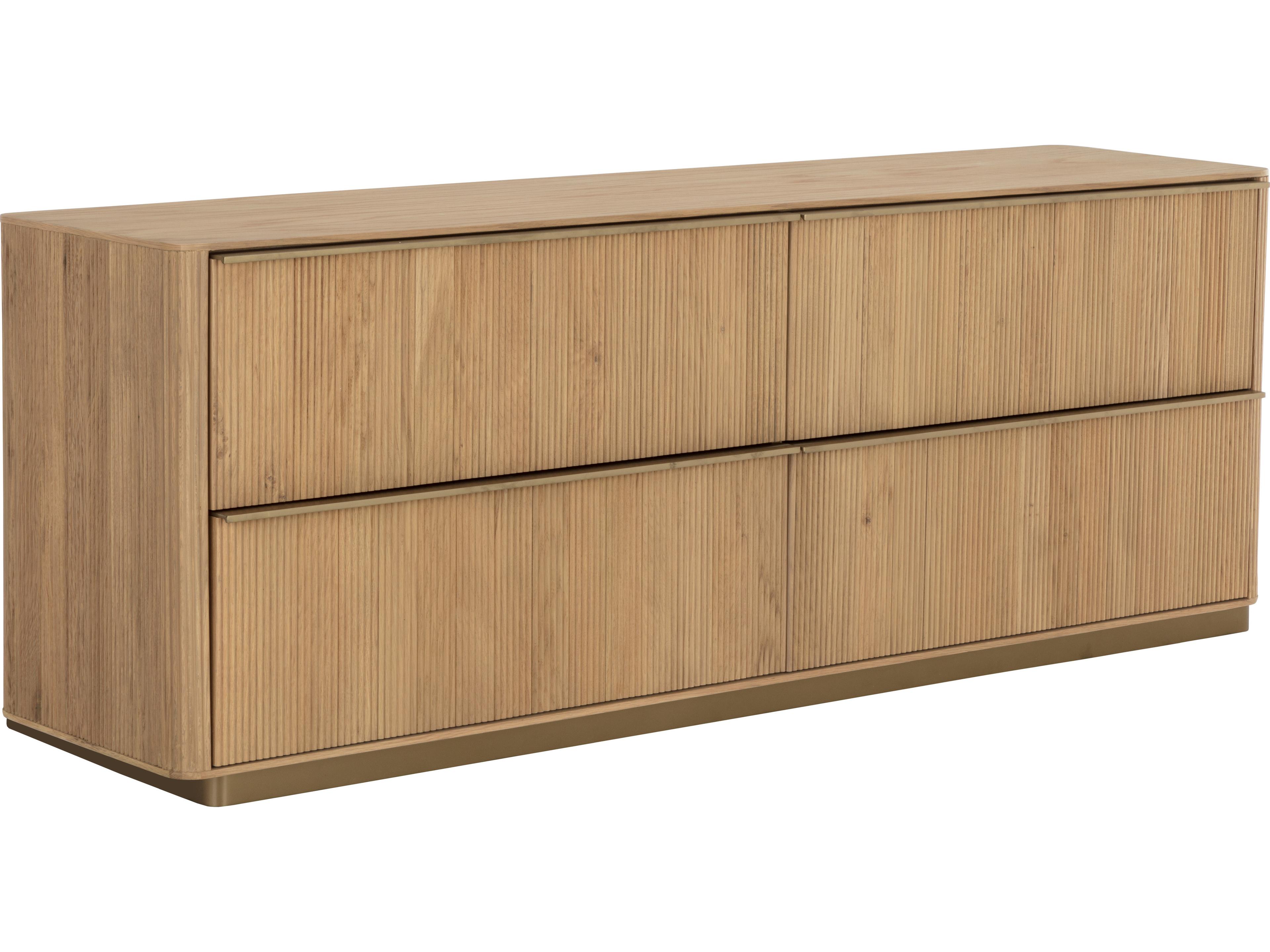 Sunpan Kalla 4-Drawers Oak Wood Double Dresser