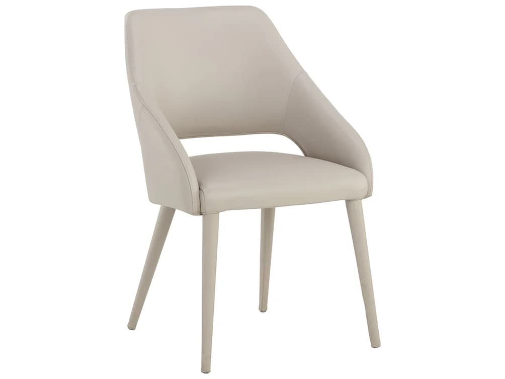 Sunpan Galen Gray Leather Side Dining Chair