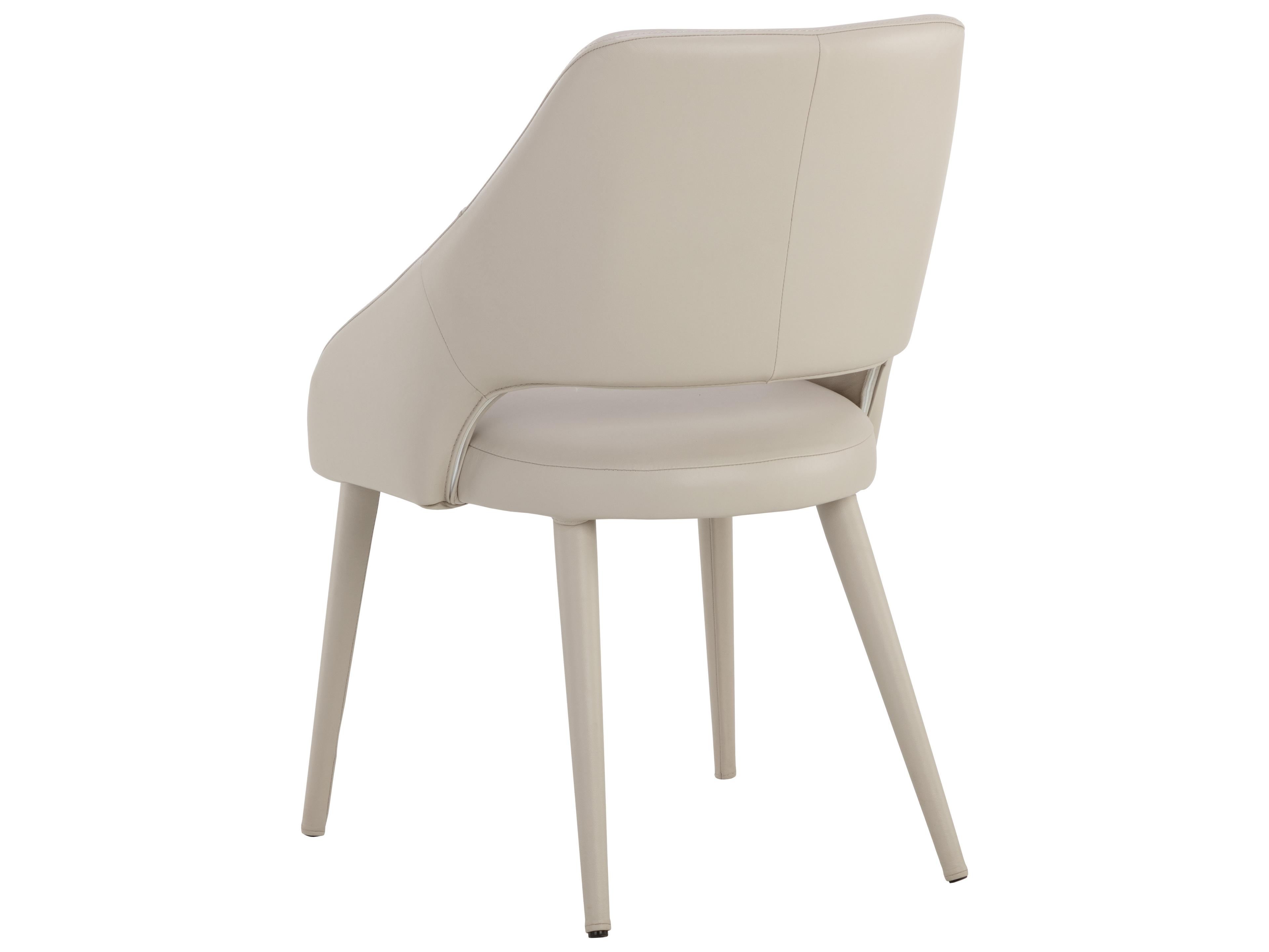 Sunpan Galen Gray Leather Side Dining Chair