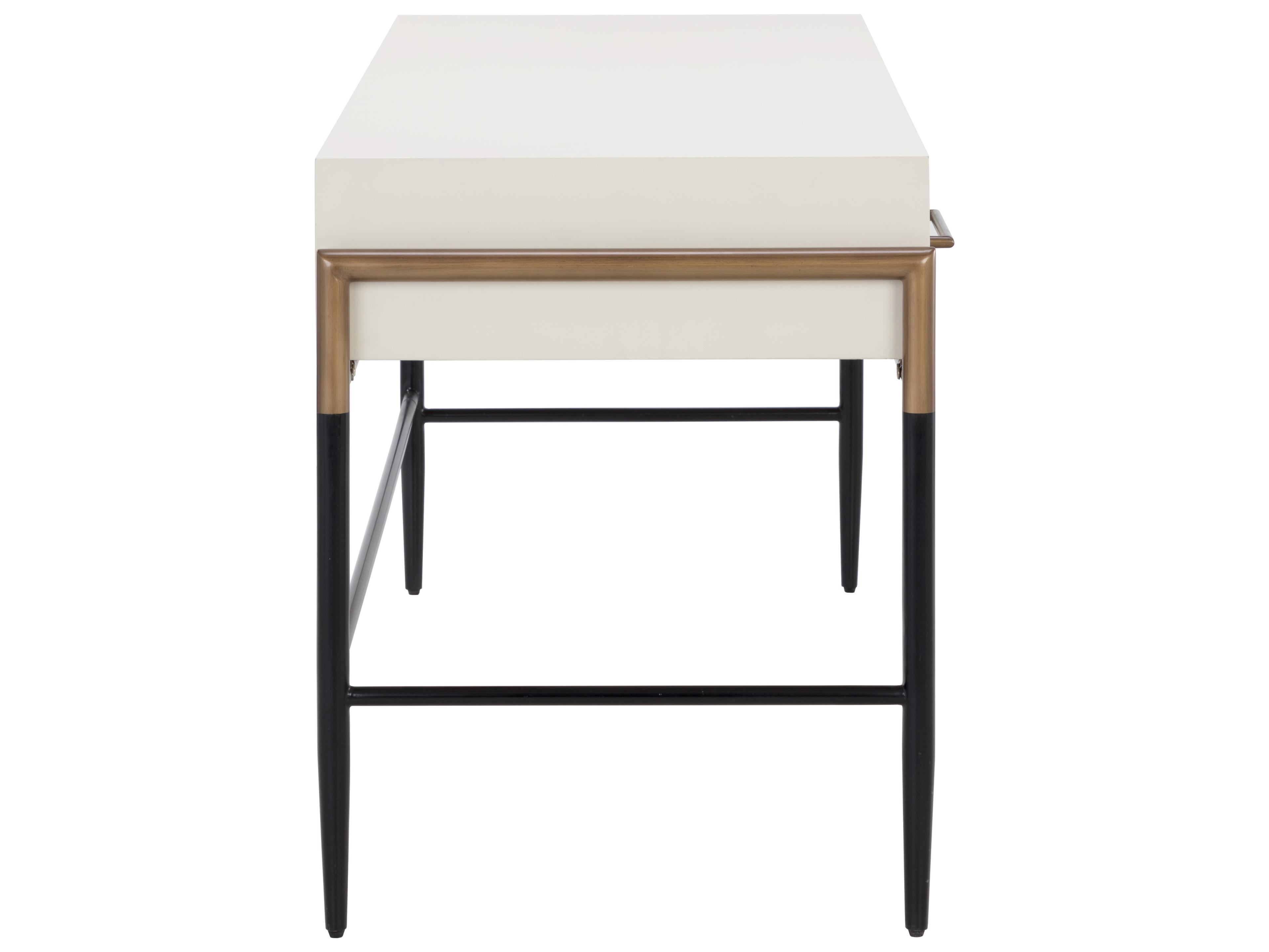 Sunpan Weldrick Oyster White Acacia Wood Secretary Desk