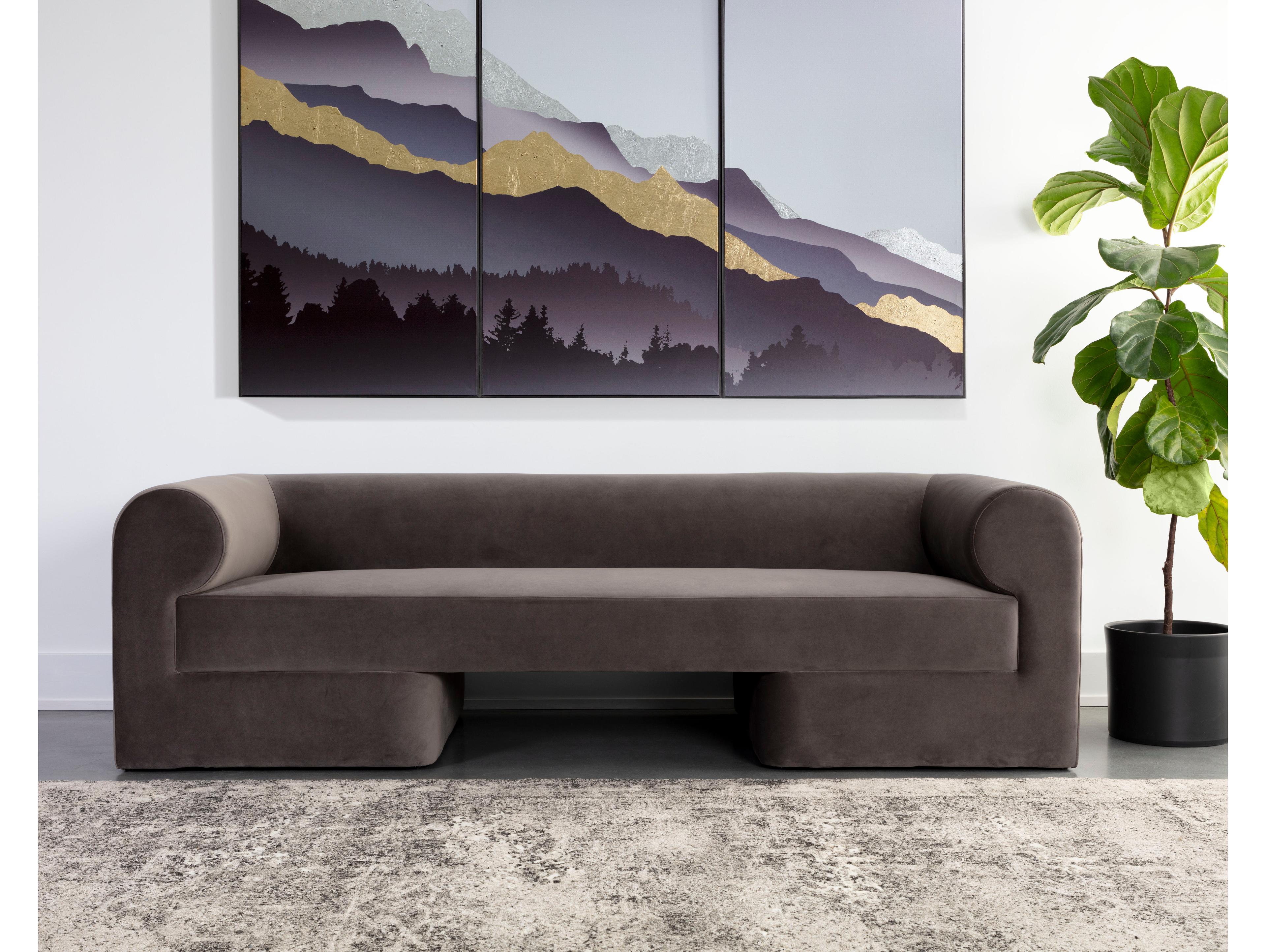 Sunpan Ionic Meg Ash Upholstered Sofa