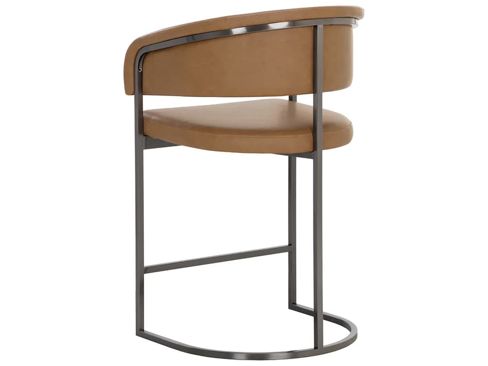 Sunpan Ikon Gunmetal Faux Leather Counter Stool
