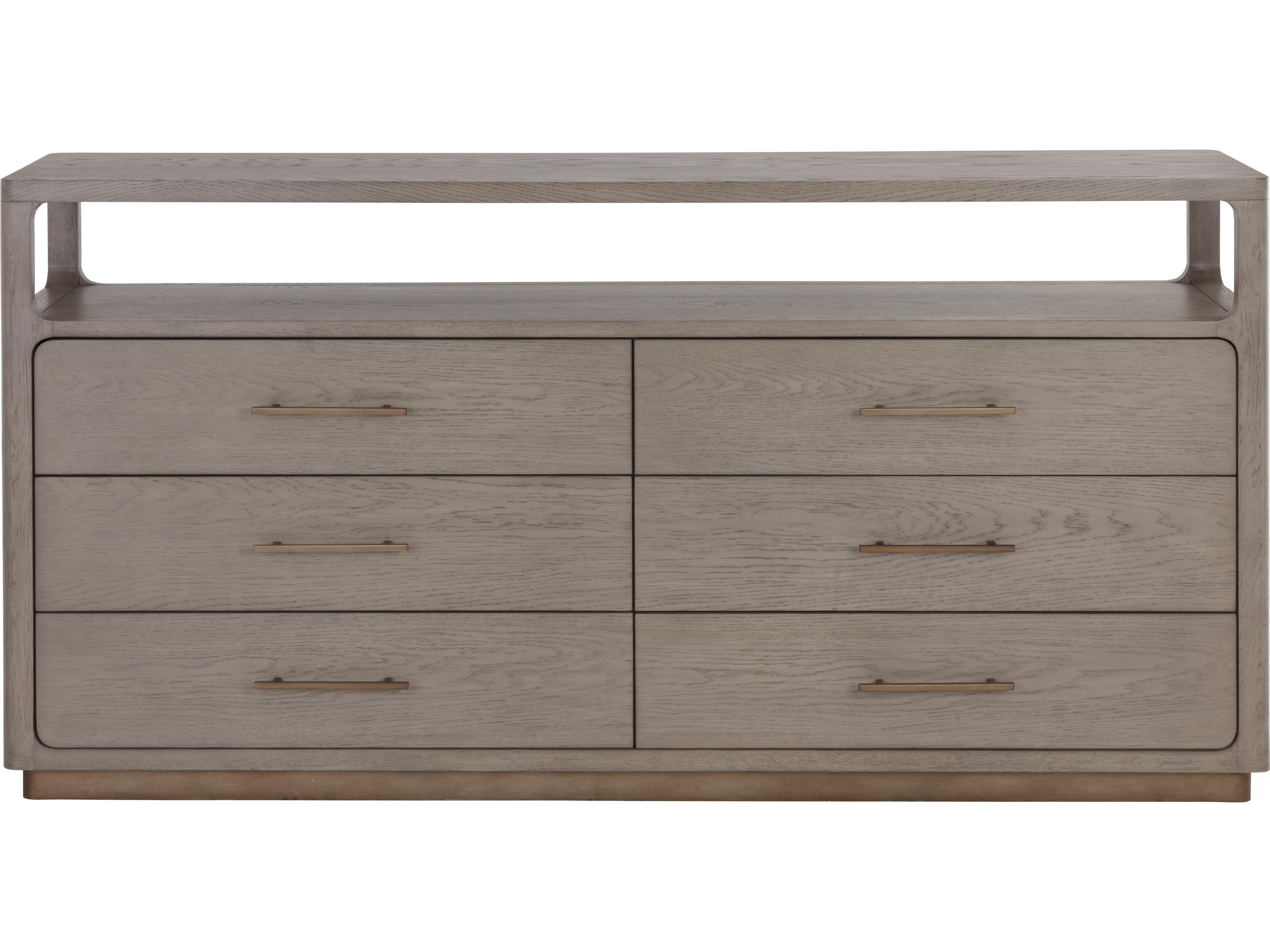 Sunpan Danette 6-Drawers Gray Oak Wood Double Dresser