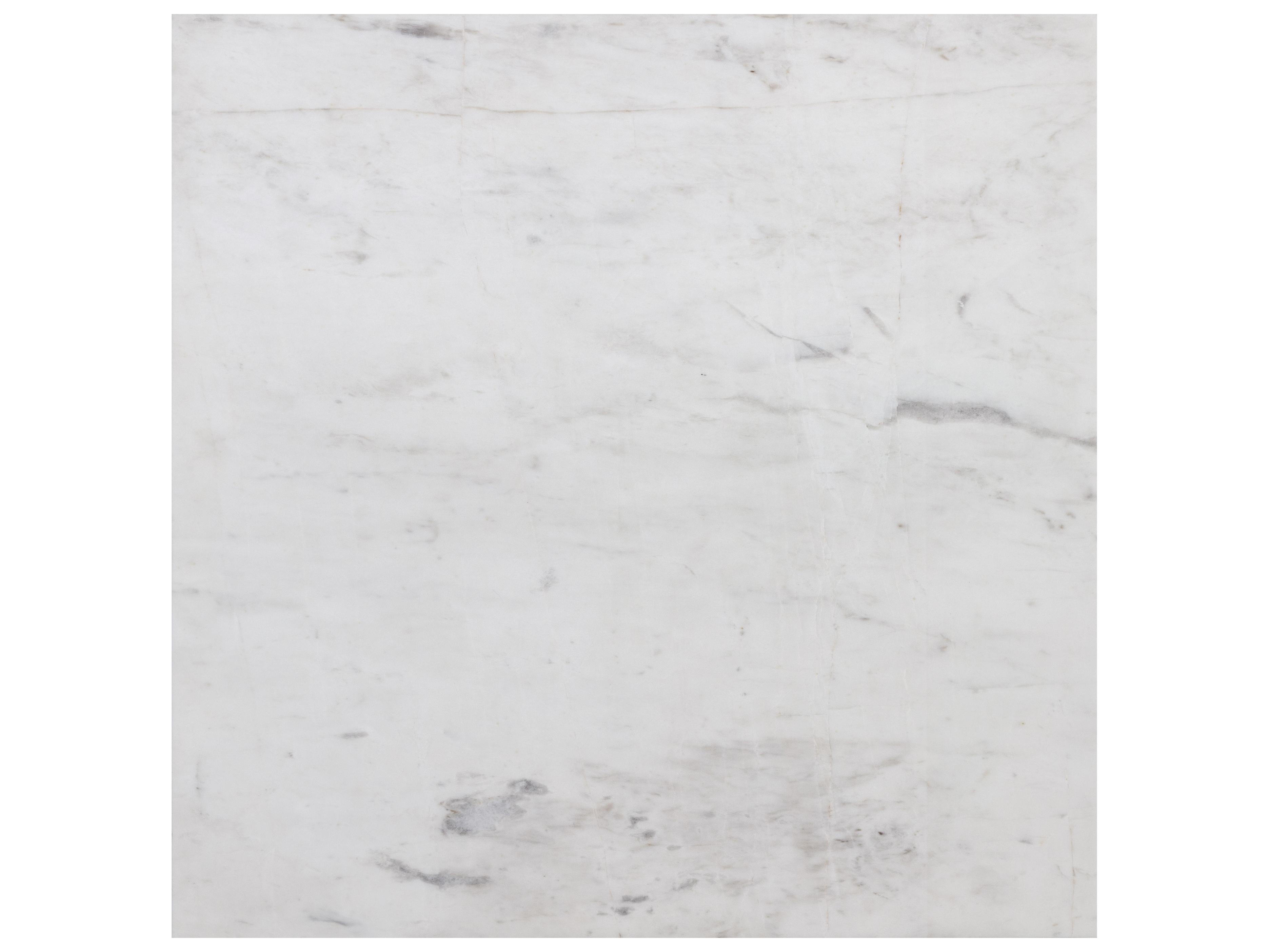 Sunpan Claudia Square Marble White Pewter Dining Table