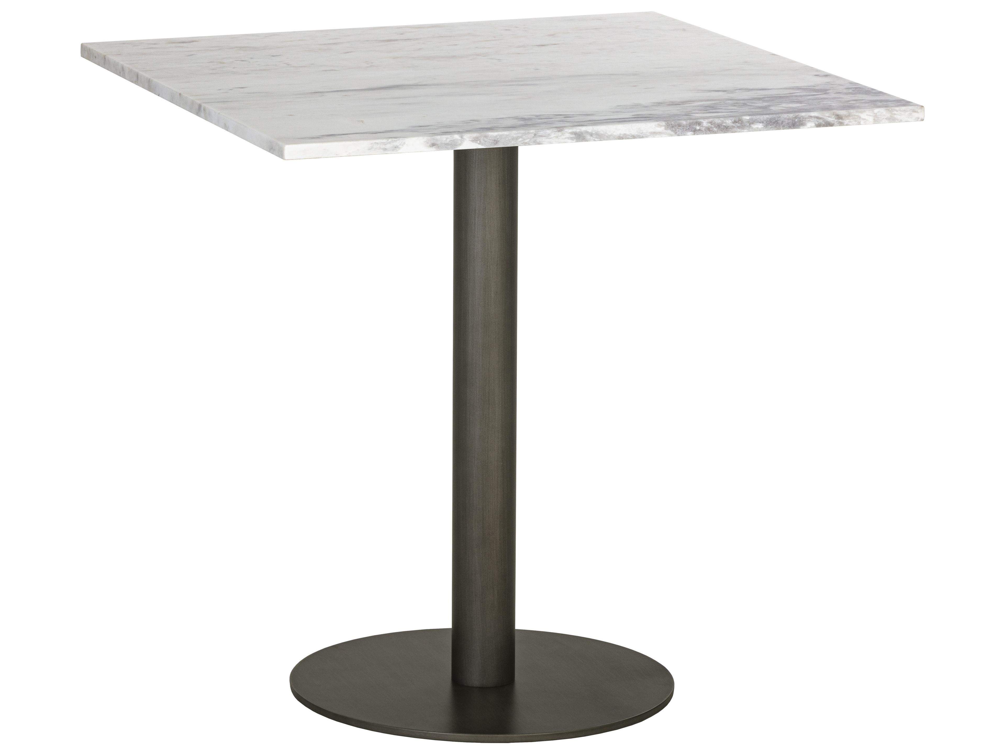 Sunpan Claudia Square Marble White Pewter Dining Table