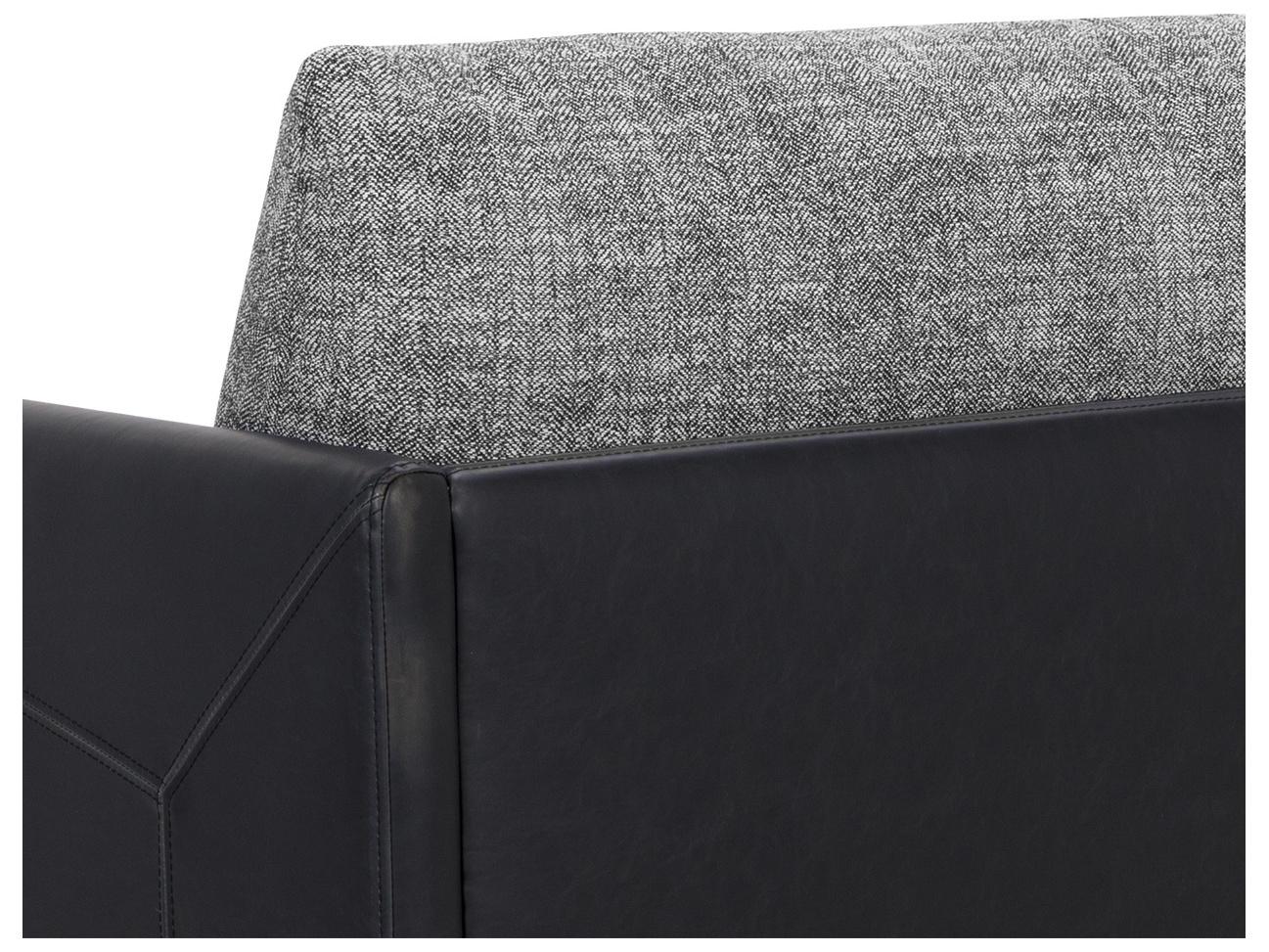 Sunpan Ashi Nash Zebra Coal Black Gray Upholstered Sofa