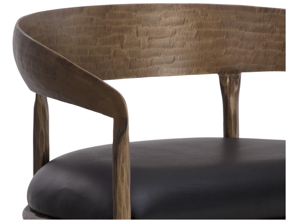 Sunpan Zanatta Charcoal Black Leather Bar Stool