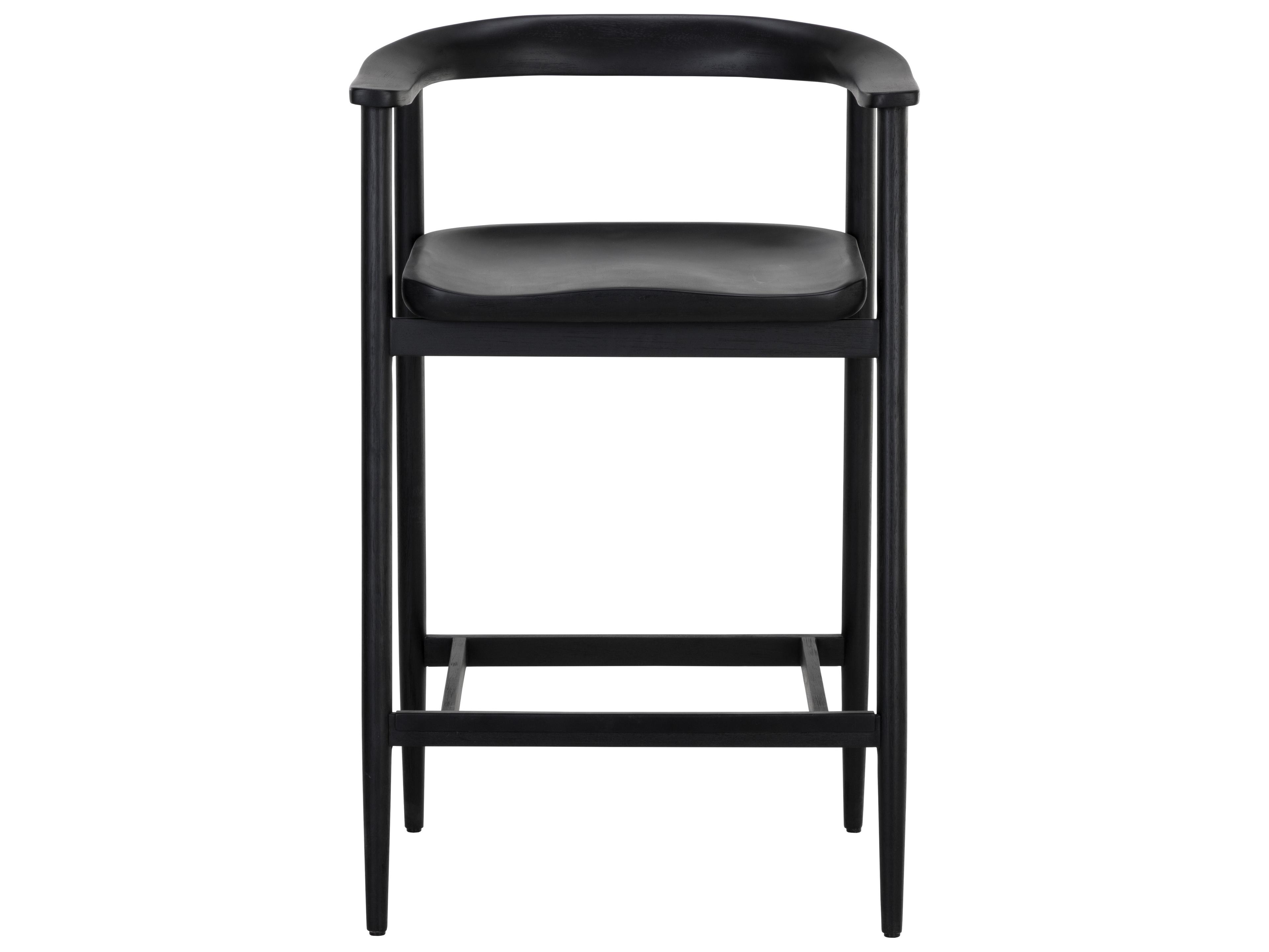 Sunpan Jeremy Black Oak Wood Counter Stool