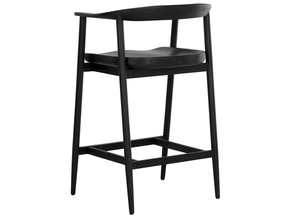 Sunpan Jeremy Black Oak Wood Counter Stool