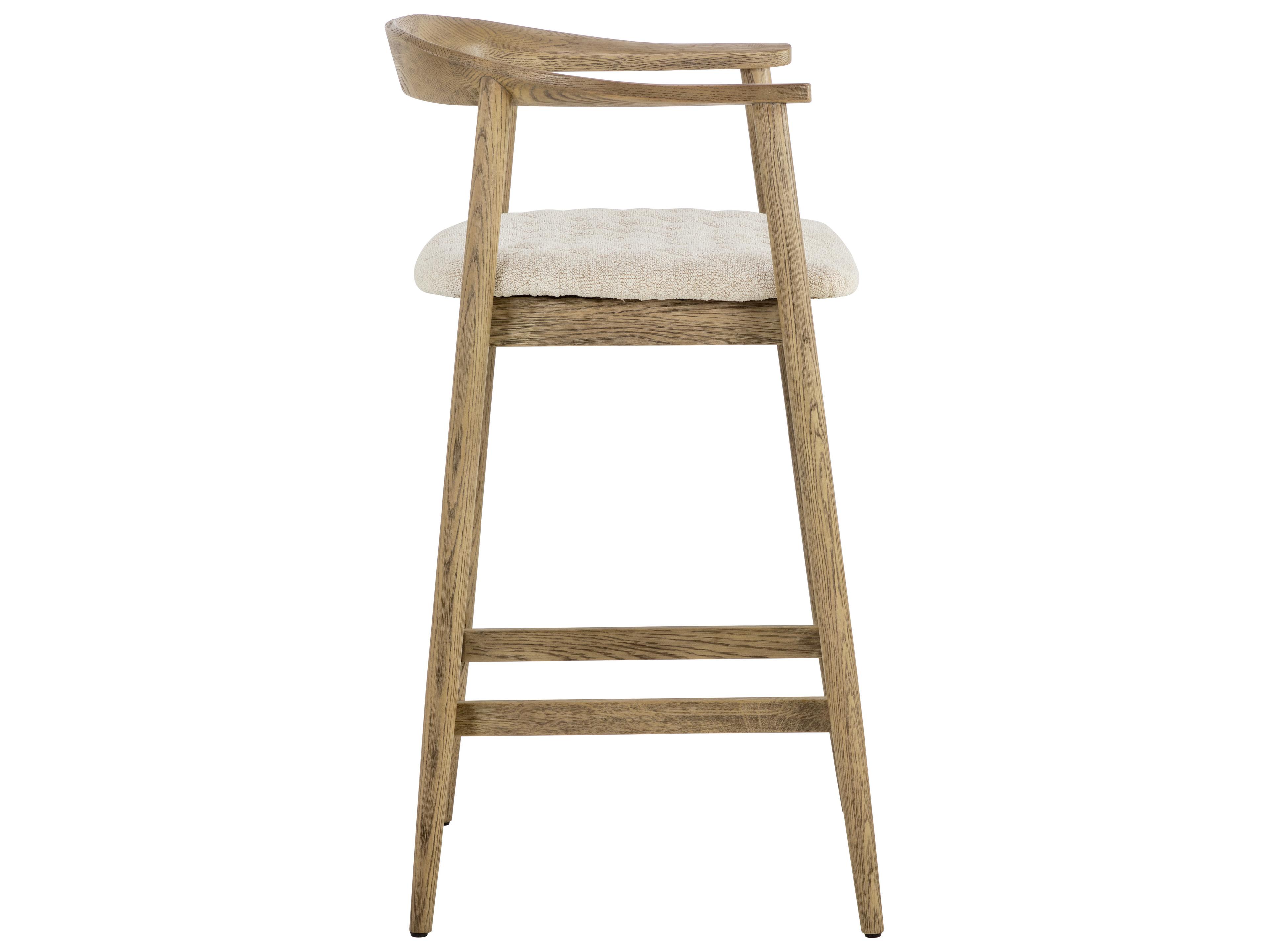 Sunpan Jeremy Weathered Oak Dove Cream Upholstered Wood Counter Stool