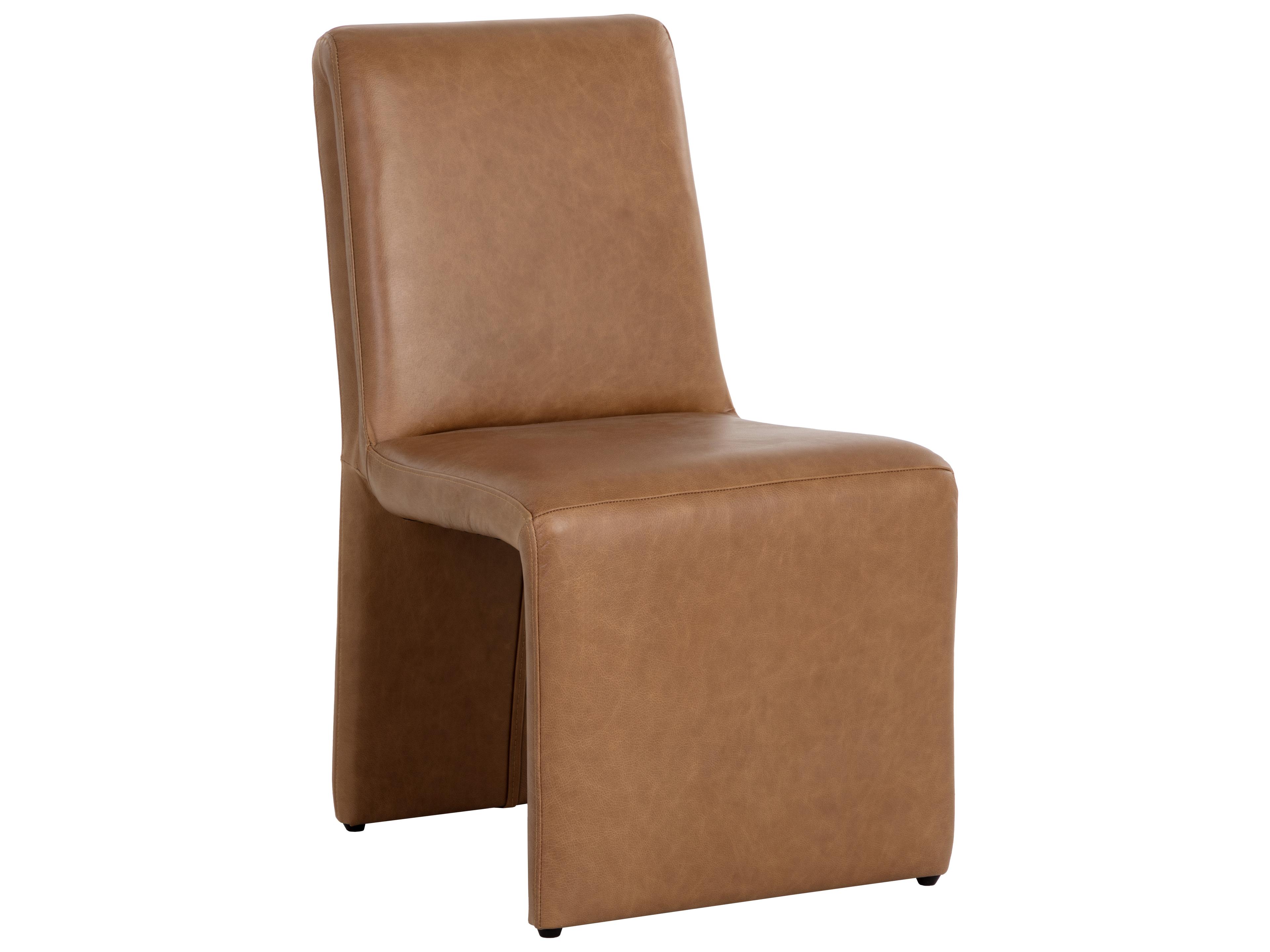 Sunpan Cascata Dining Chair in Marseille Camel Leather