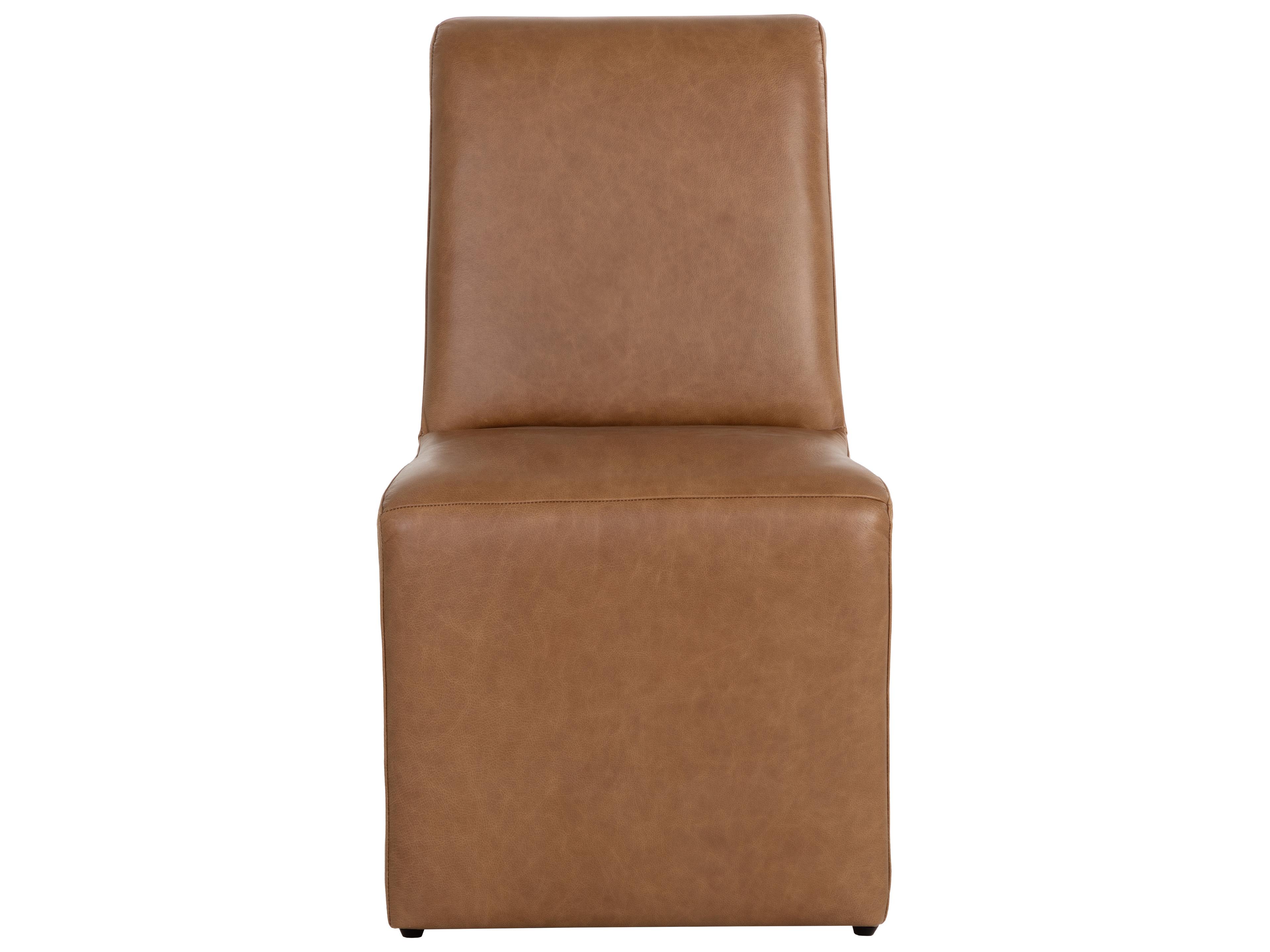 Sunpan Cascata Dining Chair in Marseille Camel Leather