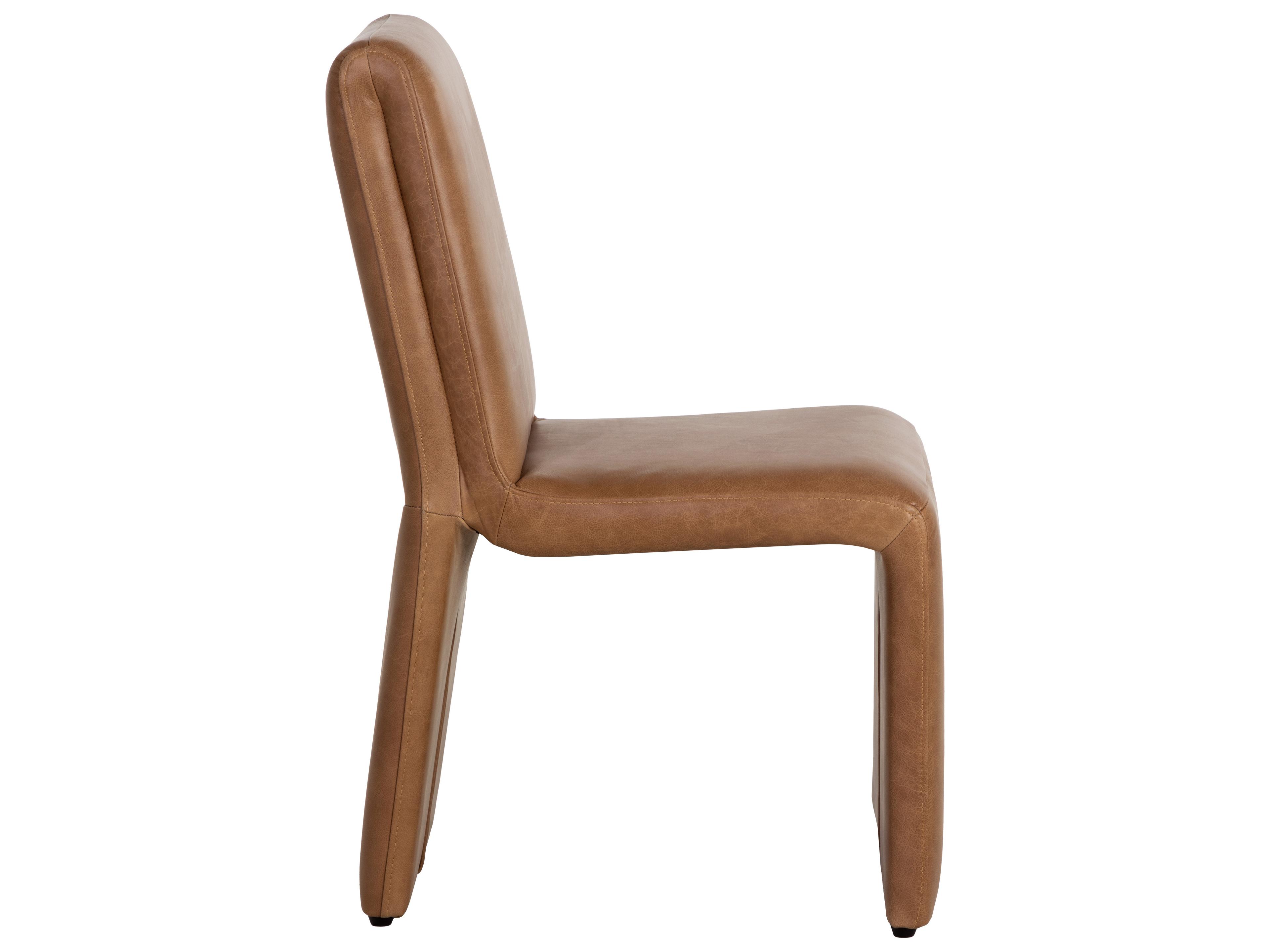 Sunpan Cascata Dining Chair in Marseille Camel Leather