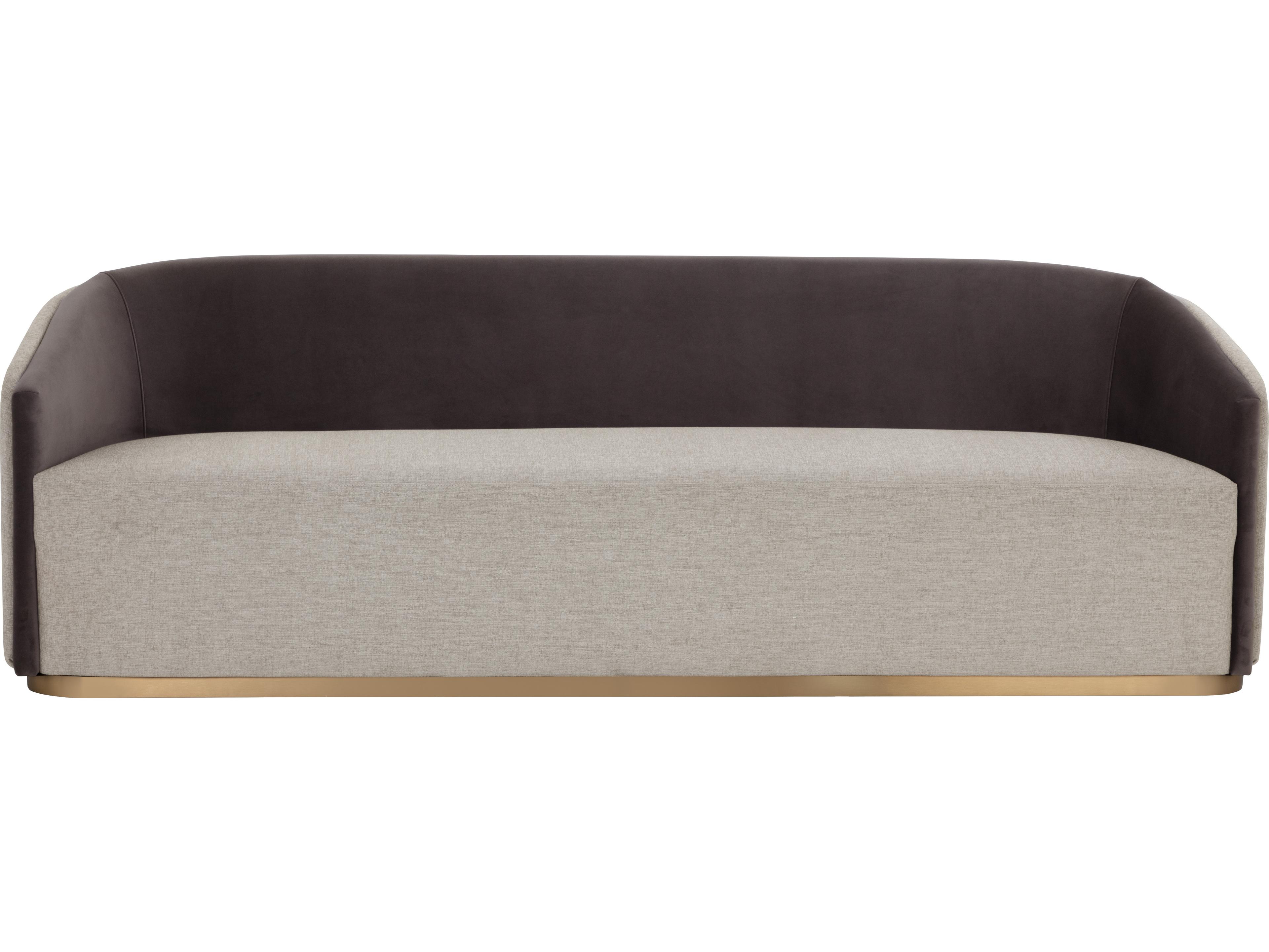 Sunpan Sheva Ernst Sandstone Meg Ash Brown Upholstered Sofa