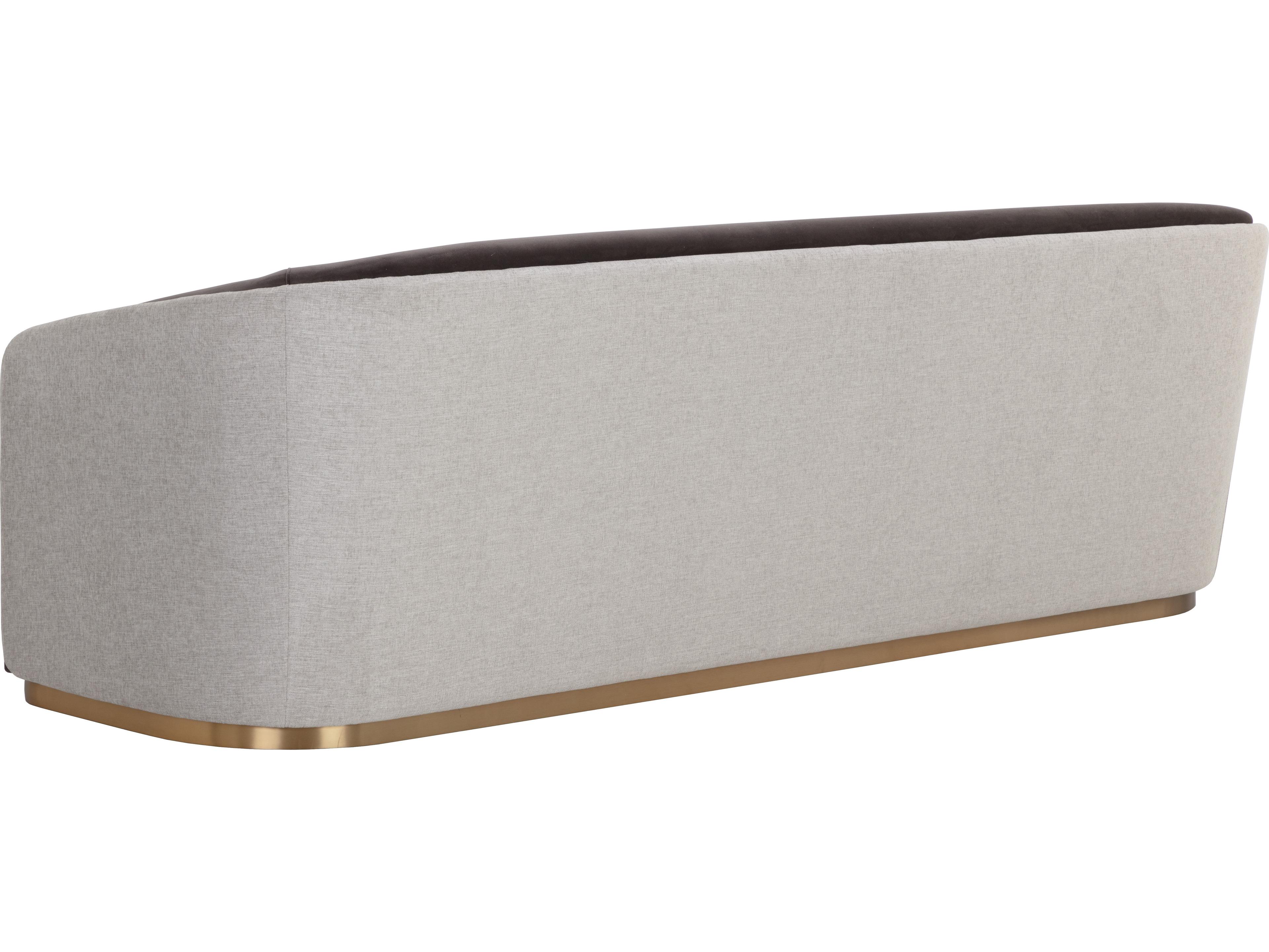 Sunpan Sheva Ernst Sandstone Meg Ash Brown Upholstered Sofa