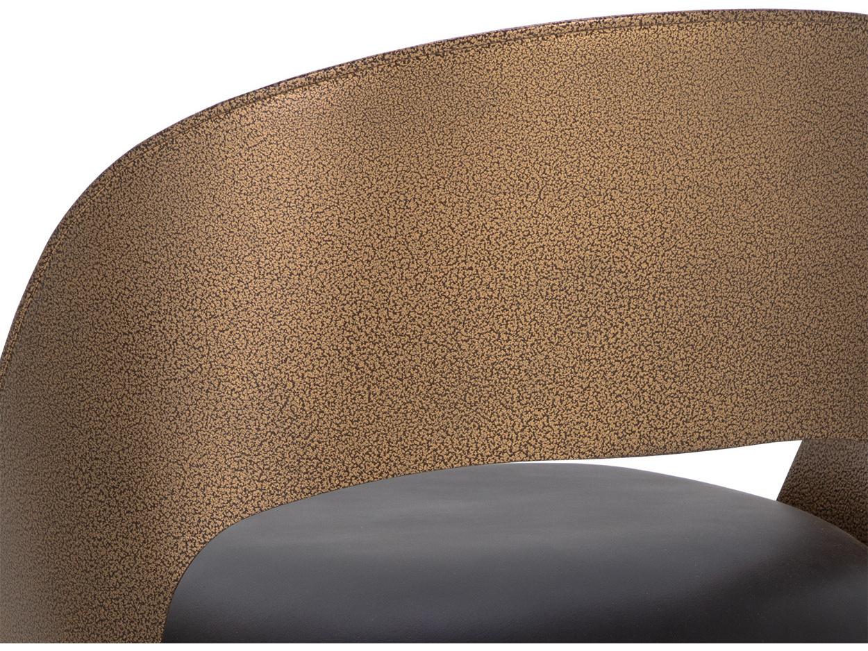 Sunpan Dezirae Antique Brass Charcoal Black Leather Counter Stool