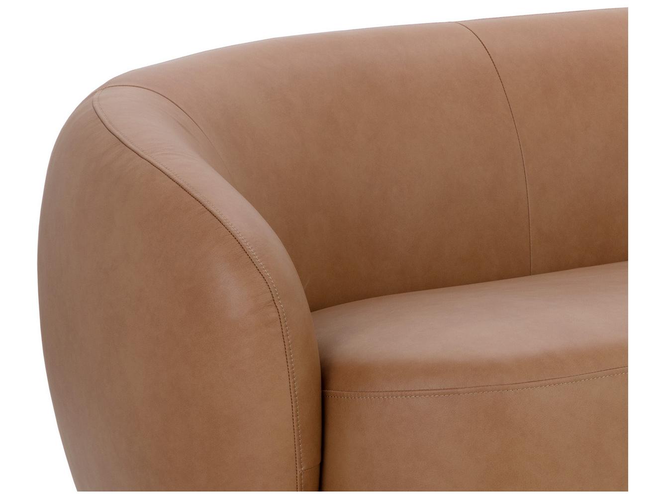 Sunpan Lorne Aline Butternut Leather Brown Upholstered Sofa