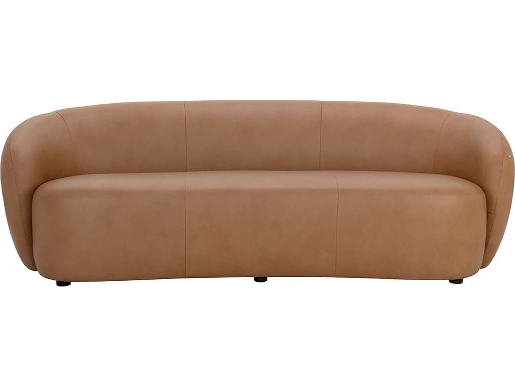 Sunpan Lorne Aline Butternut Leather Brown Upholstered Sofa