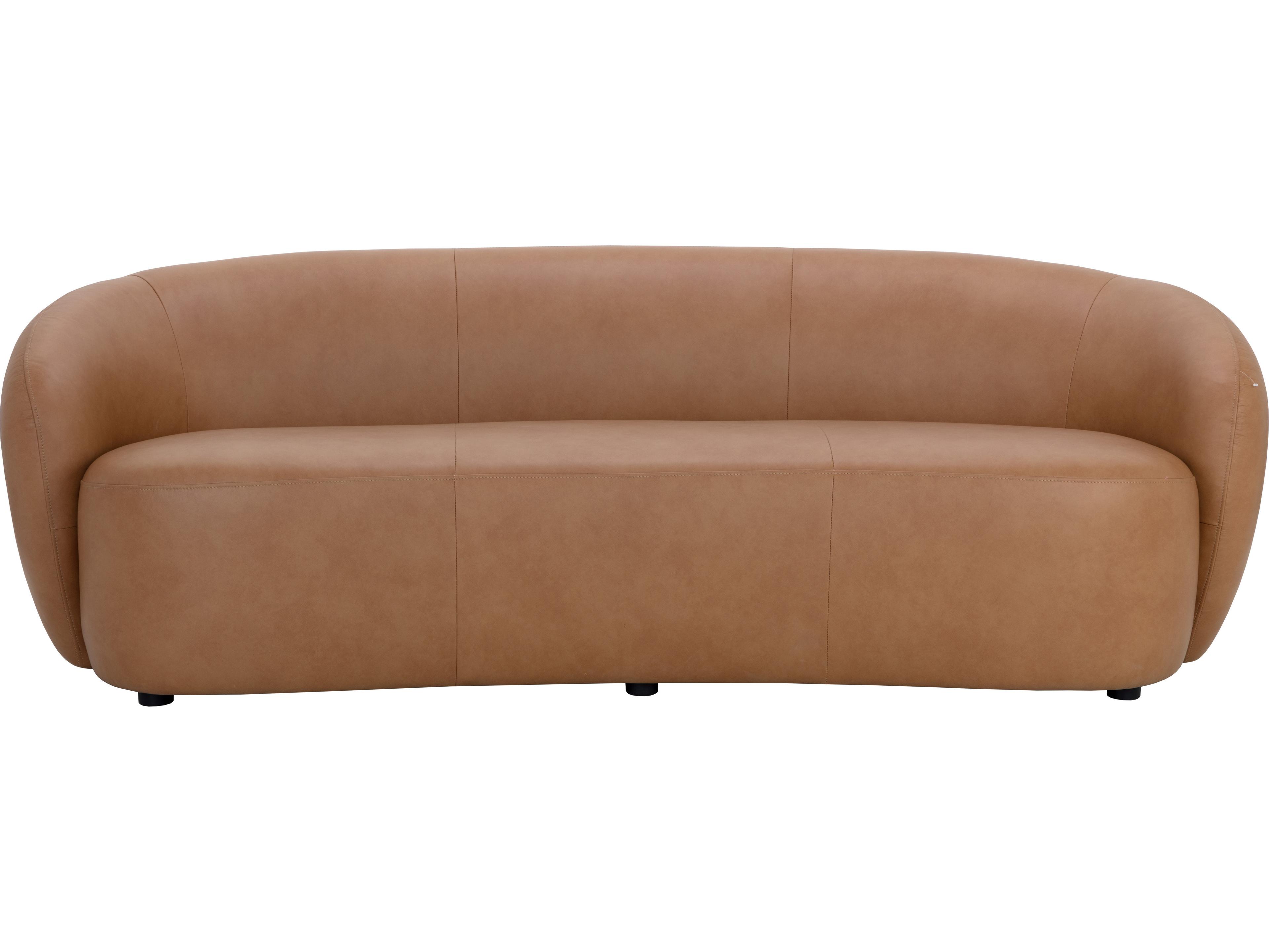 Sunpan Lorne Aline Butternut Leather Brown Upholstered Sofa
