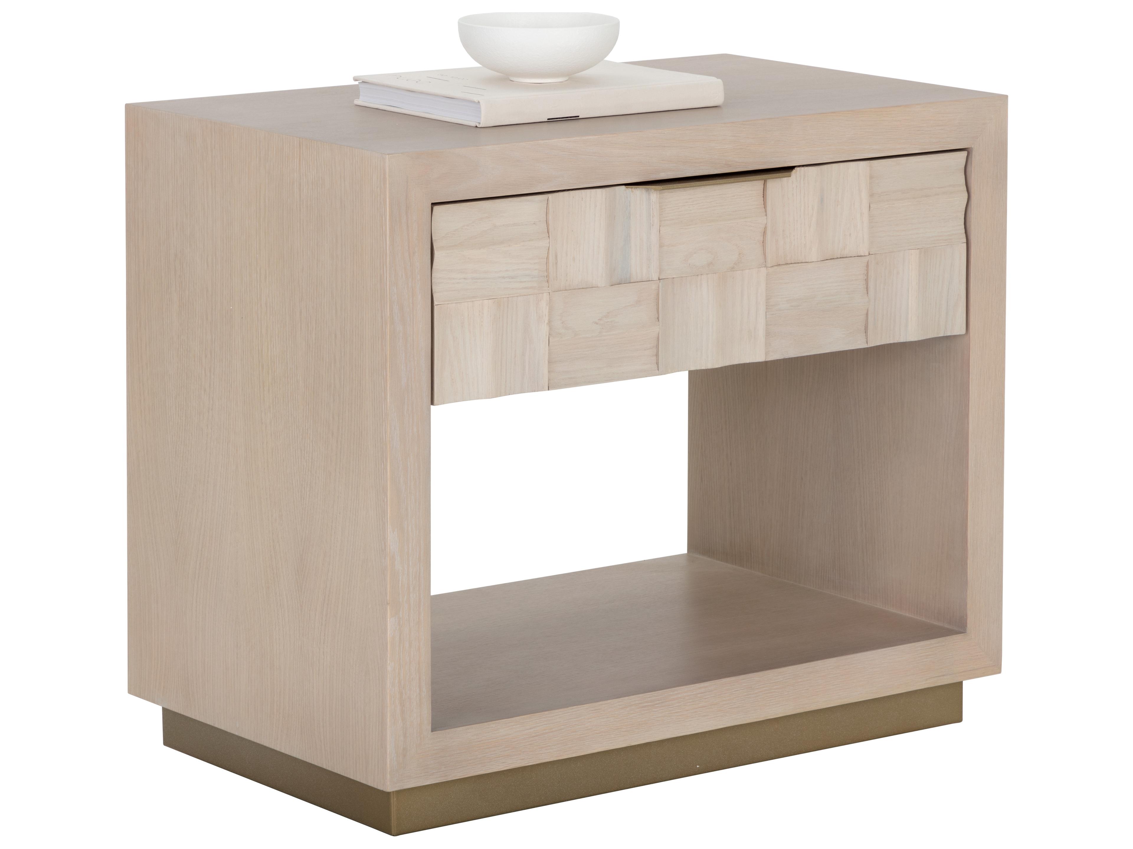Sunpan Akava 1-Drawer Oak Wood Nightstand