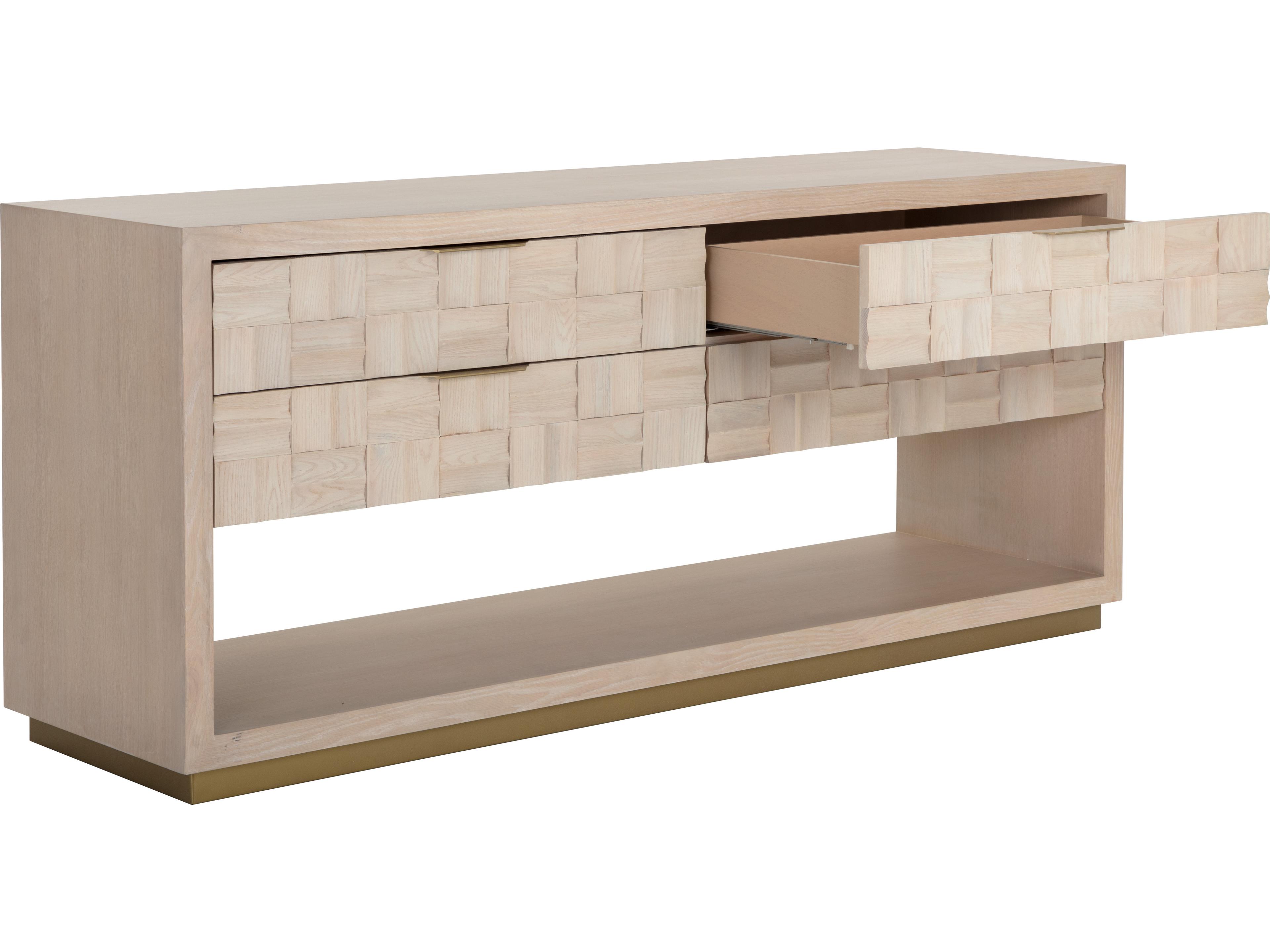 Sunpan Akava 4-Drawers Oak Wood Double Dresser