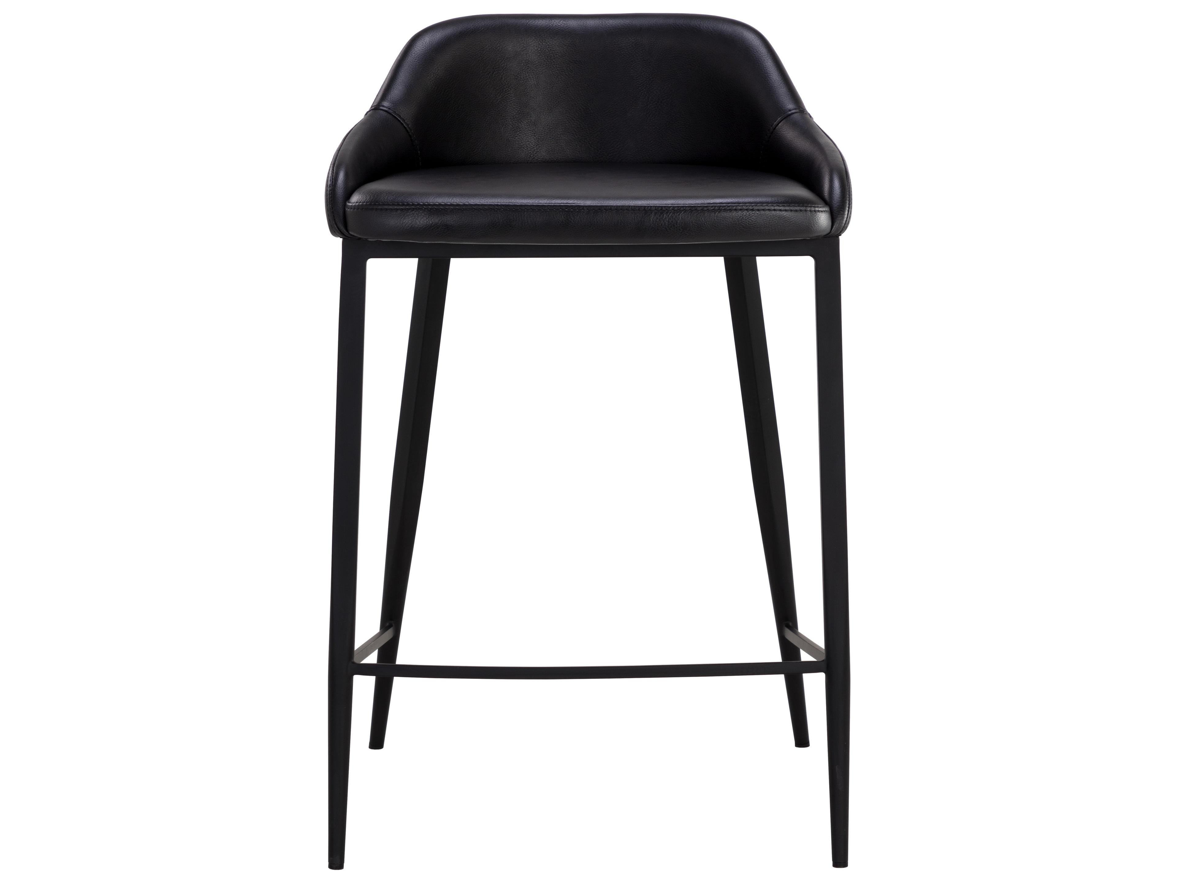 Sunpan Astra Black Nightfall Faux Leather Bar Stool