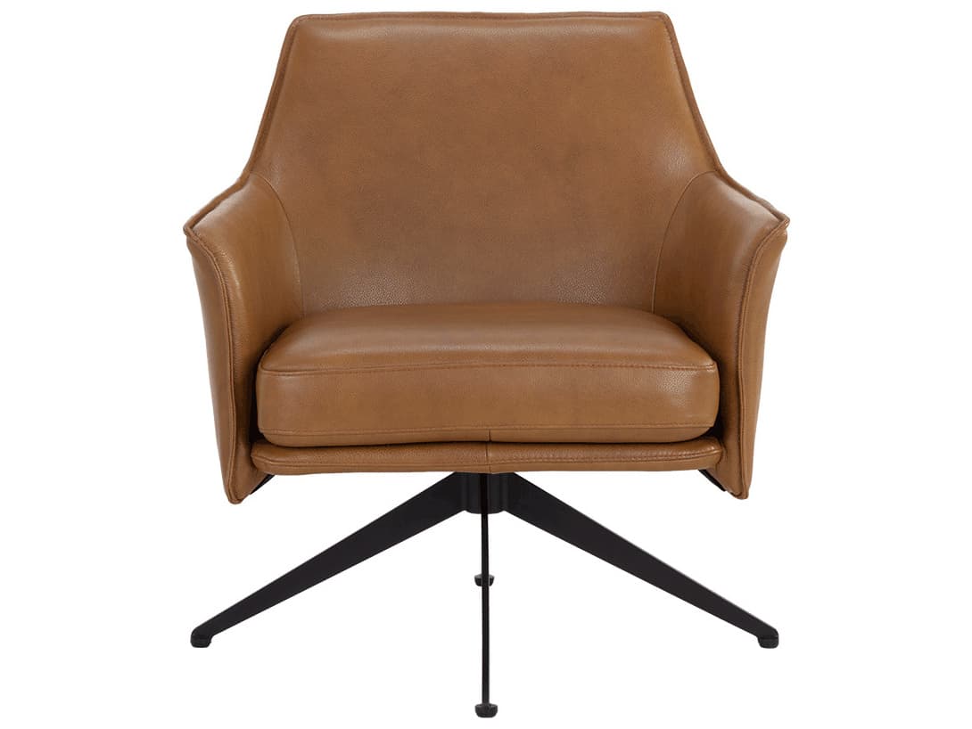 Sunpan Crosby Brown Leather Accent Chair
