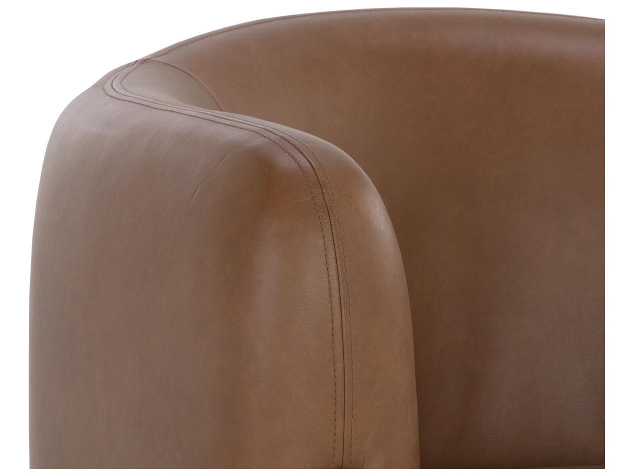 Sunpan Trine Brown Leather Accent Chair