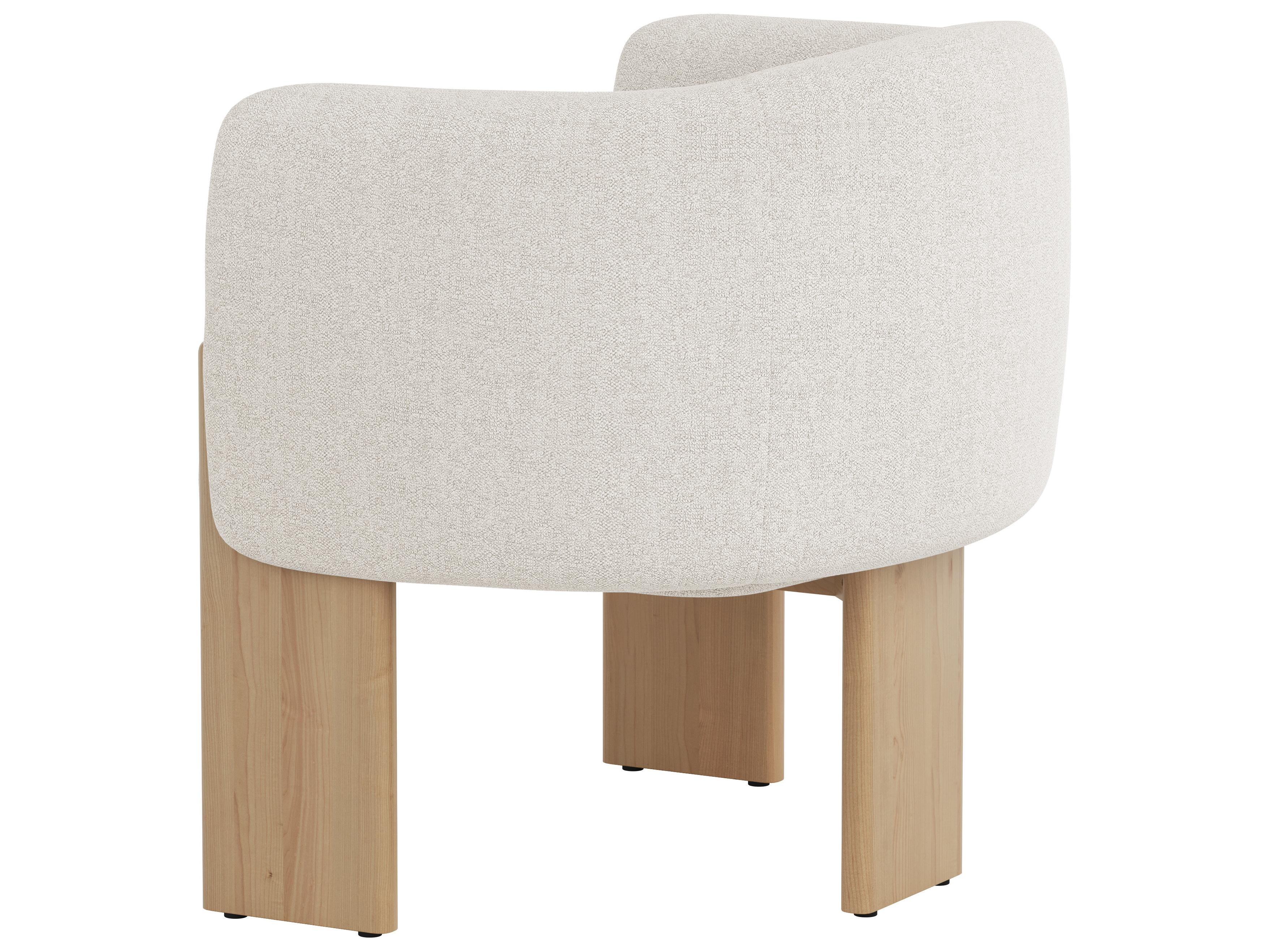 Sunpan Trine White Fabric Accent Chair