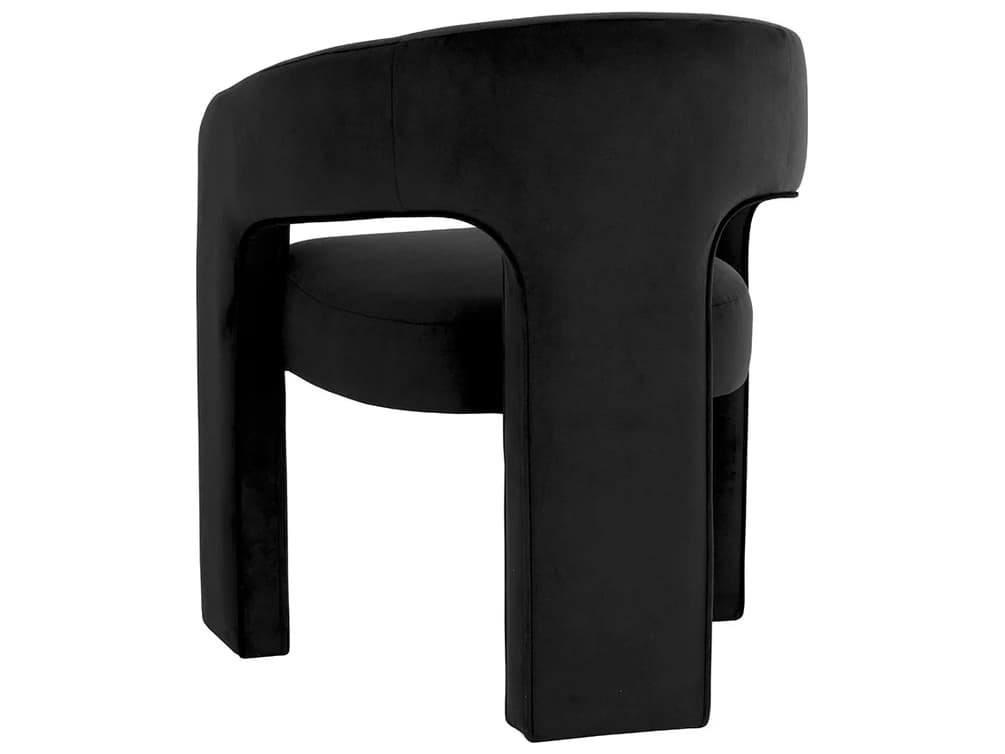 Sunpan Isidore Black Upholstered Arm Dining Chair