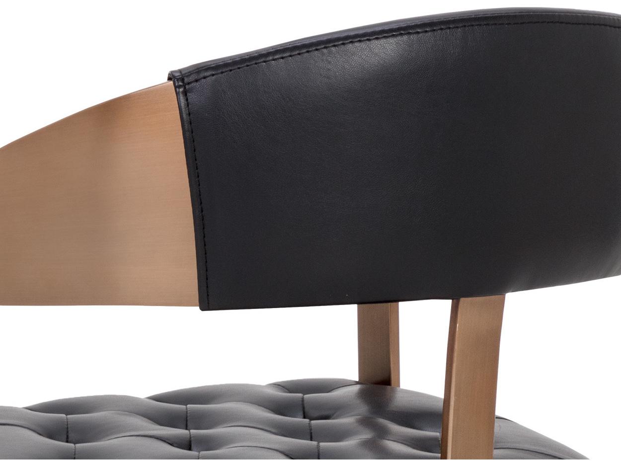 Sunpan Beaumont Black Leather Arm Dining Chair