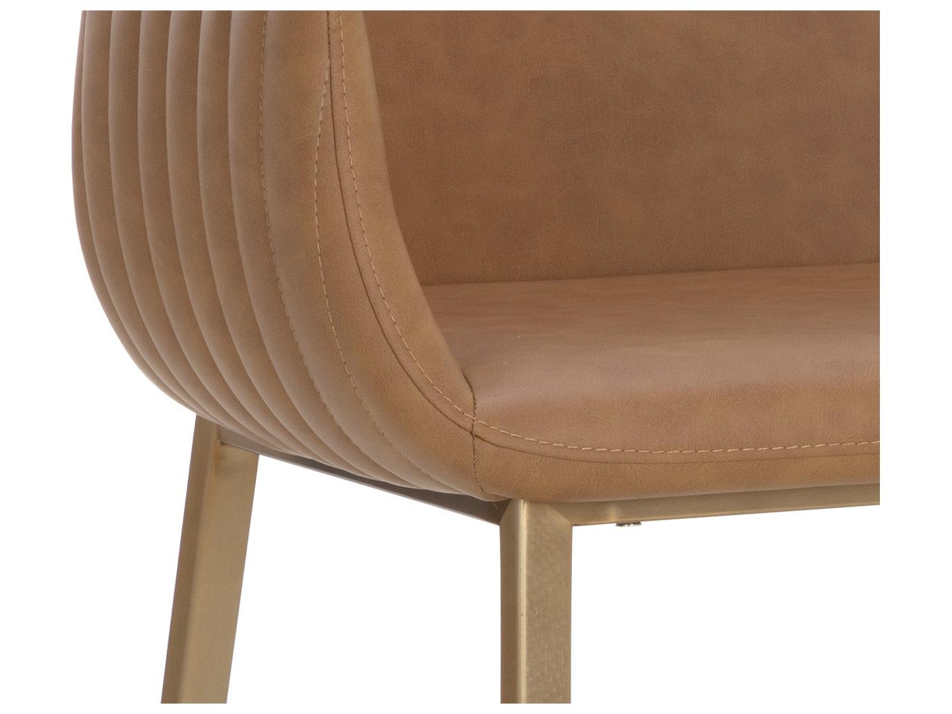 Sunpan Ikon Gold Faux Leather Counter Stool