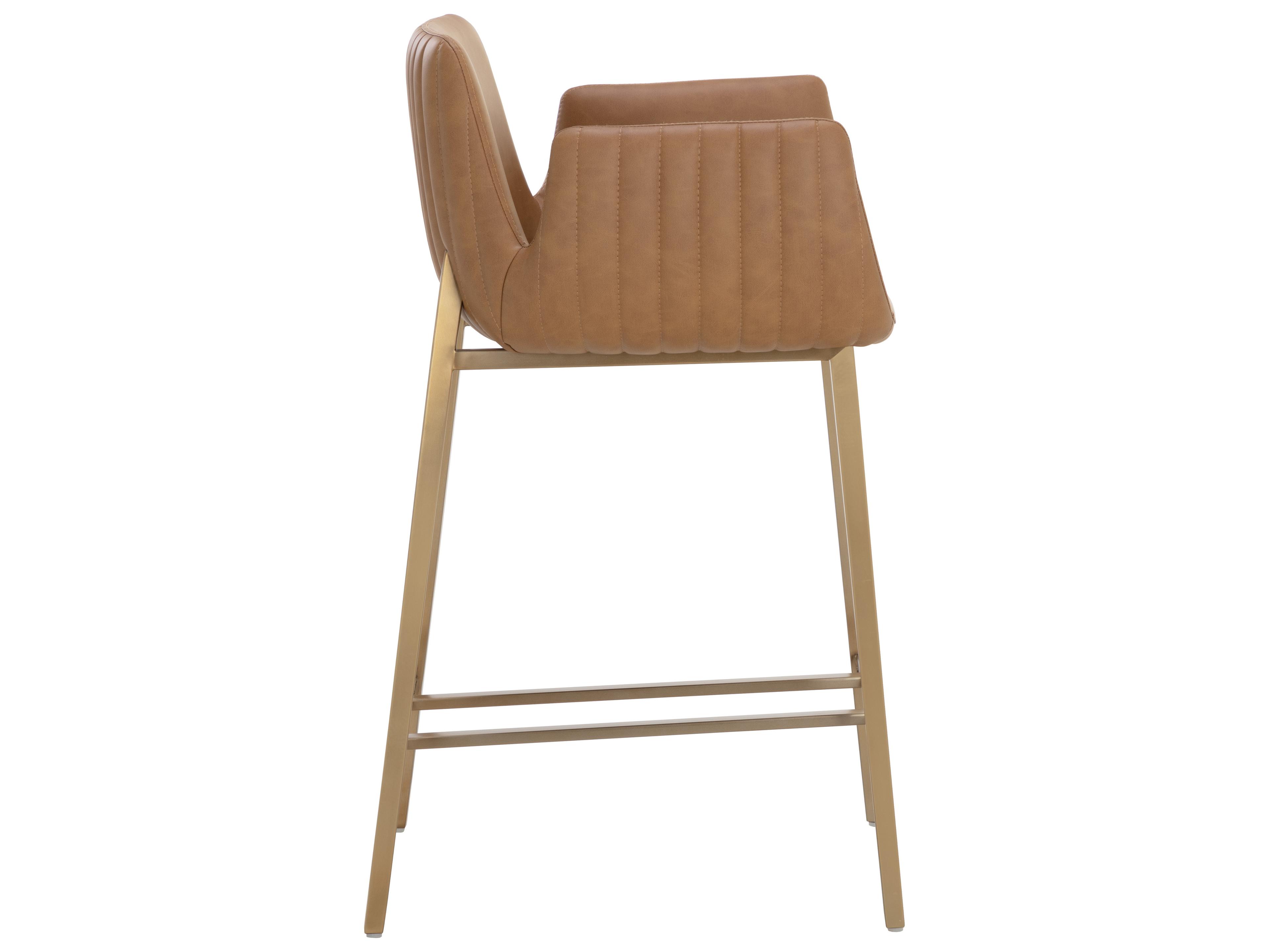 Sunpan Ikon Gold Faux Leather Counter Stool
