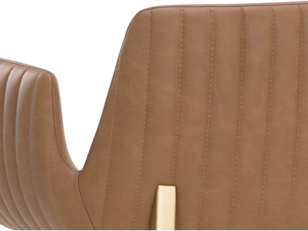 Sunpan Ikon Gold Faux Leather Bar Stool