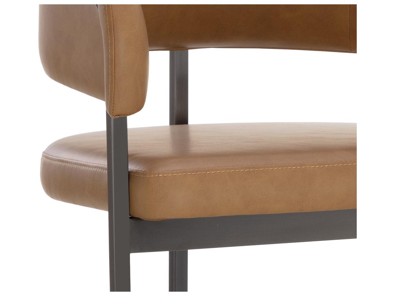 Sunpan Ikon Gunmetal Faux Leather Bar Stool