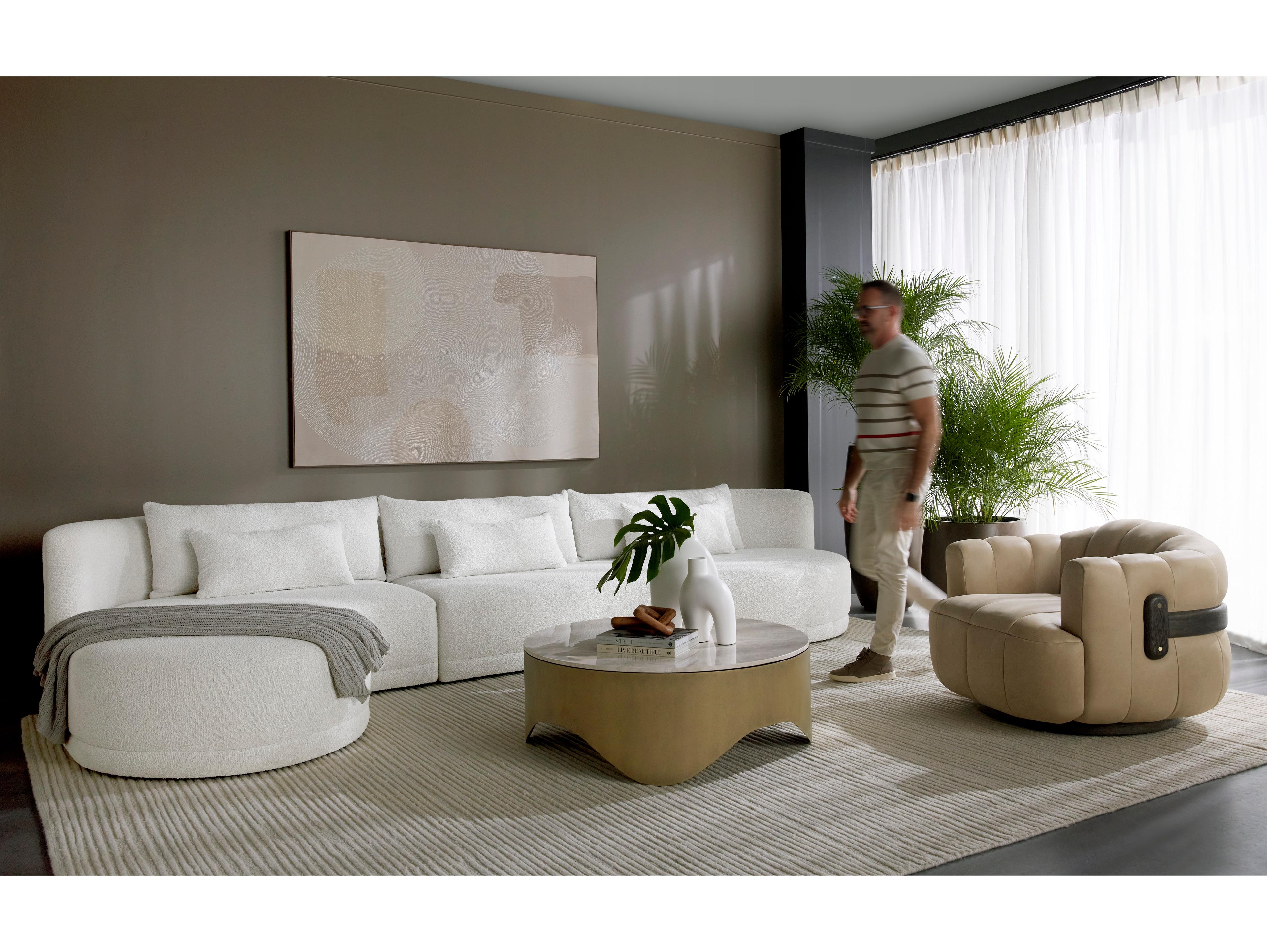 Sunpan Laken Copenhagen White Upholstered Sofa