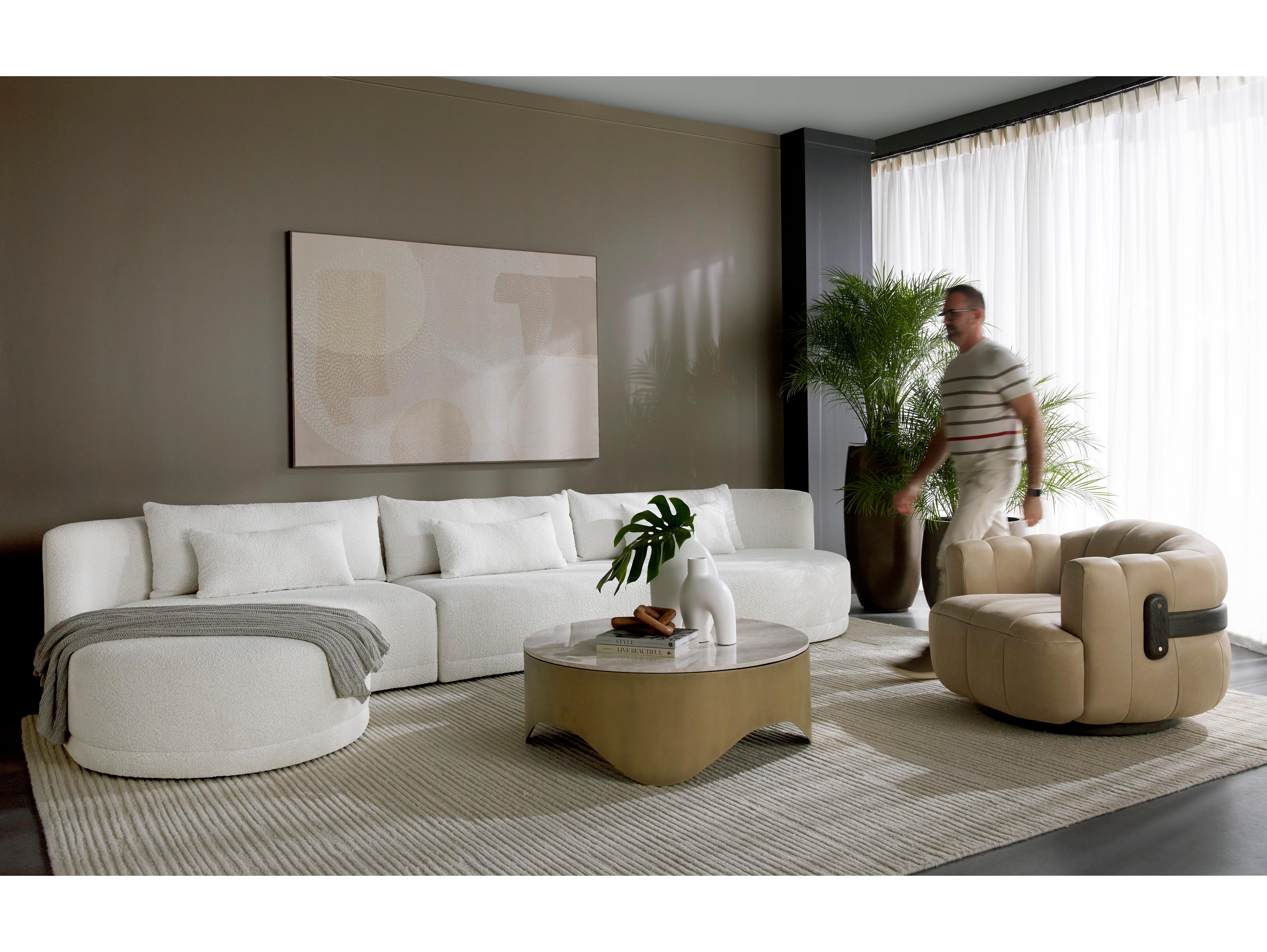 Sunpan Laken Copenhagen White Upholstered Sofa