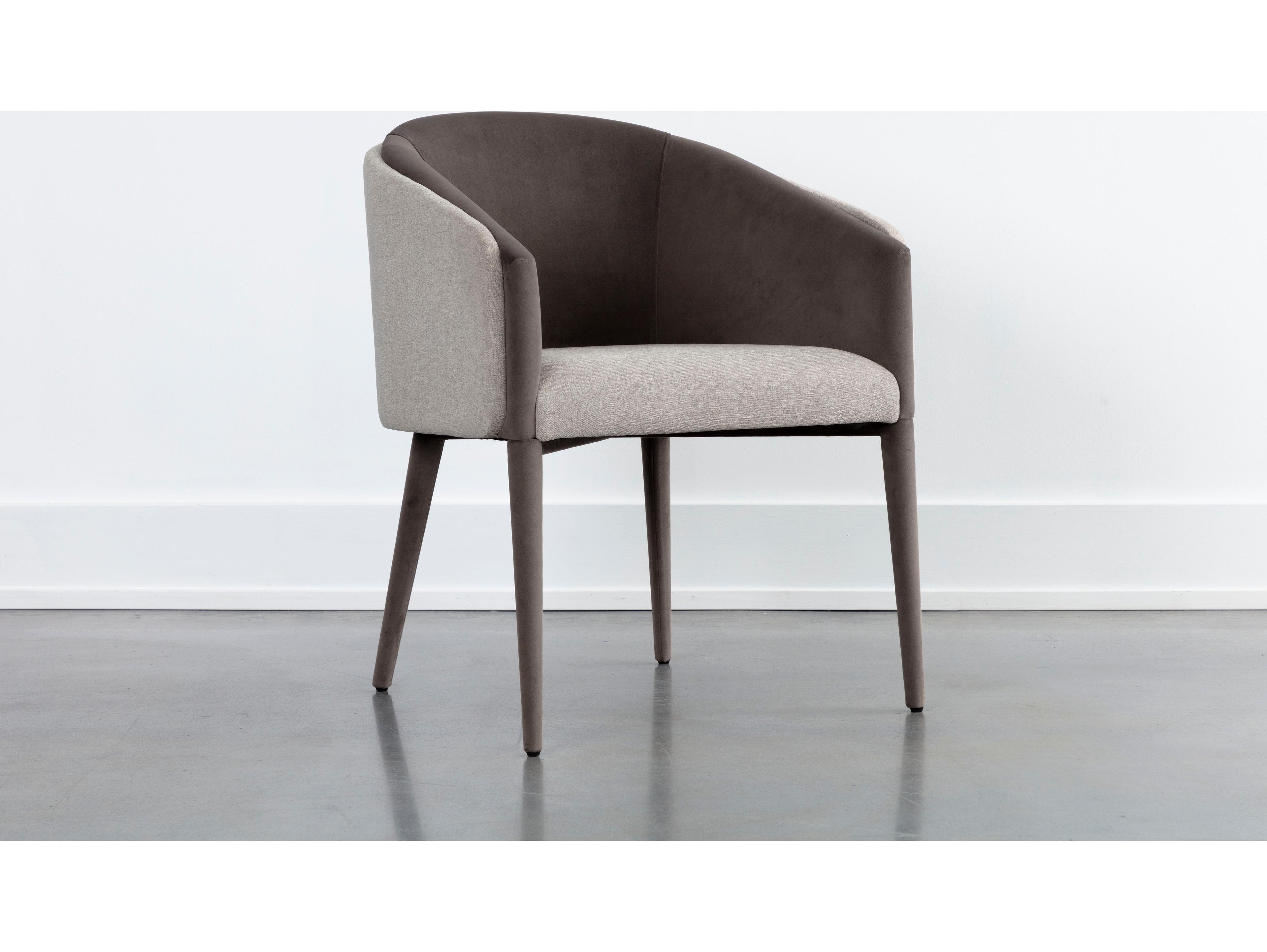 Sunpan Sheva Dining Armchair in Ernst Sandstone / Meg Ash