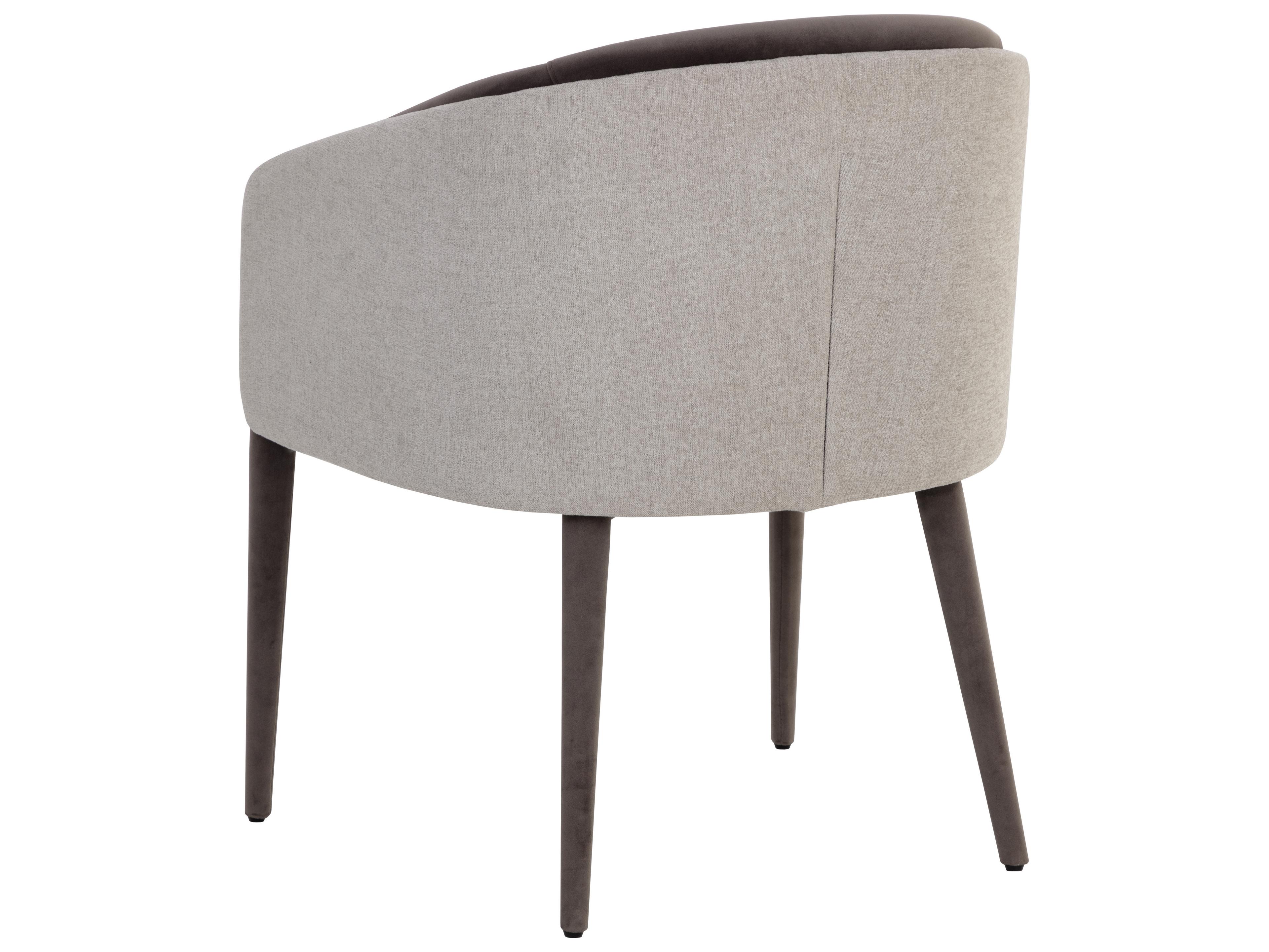 Sunpan Sheva Dining Armchair in Ernst Sandstone / Meg Ash