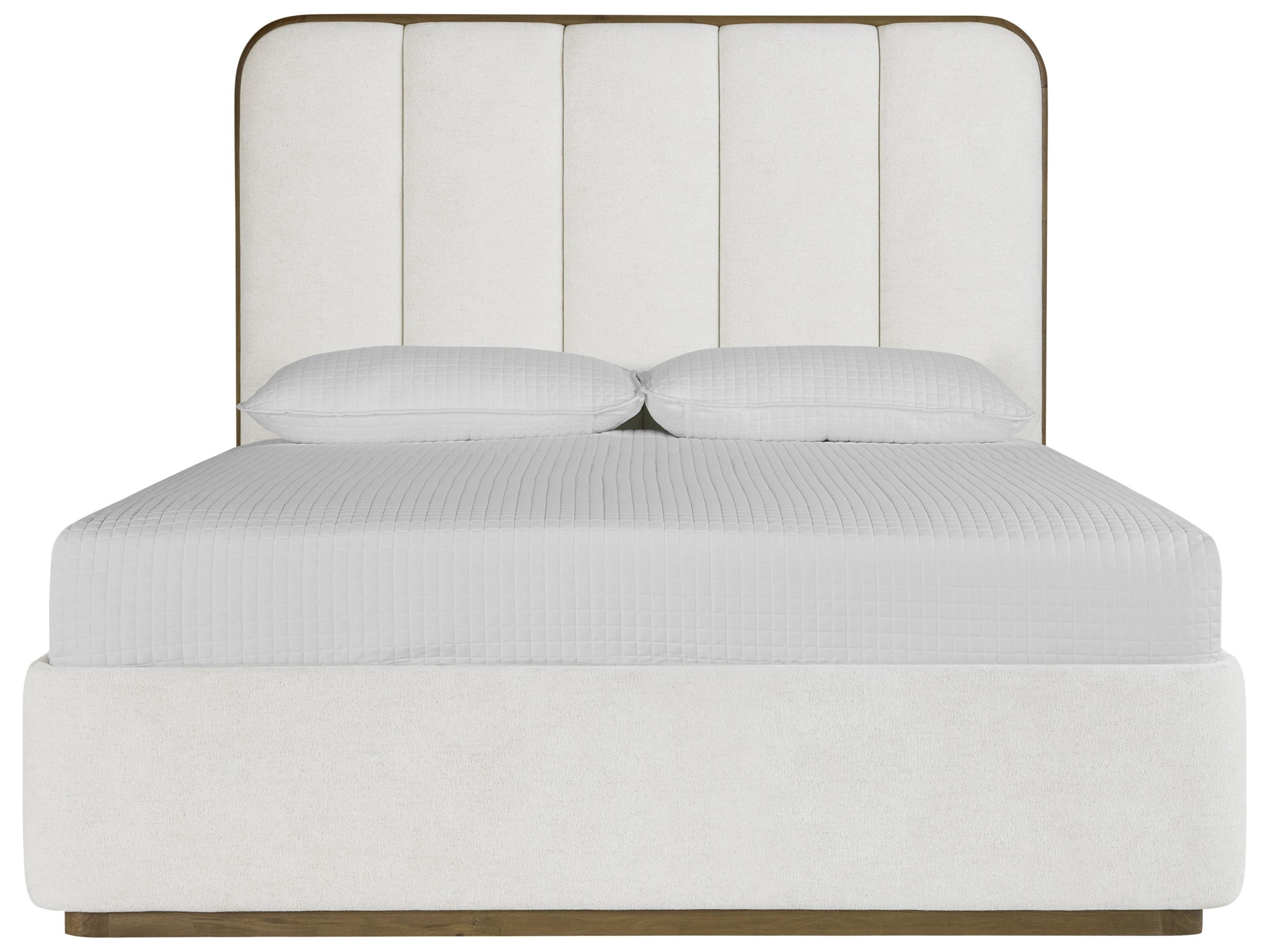 Sunpan Jamille Eclipse White Beige Upholstered Queen Platform Bed