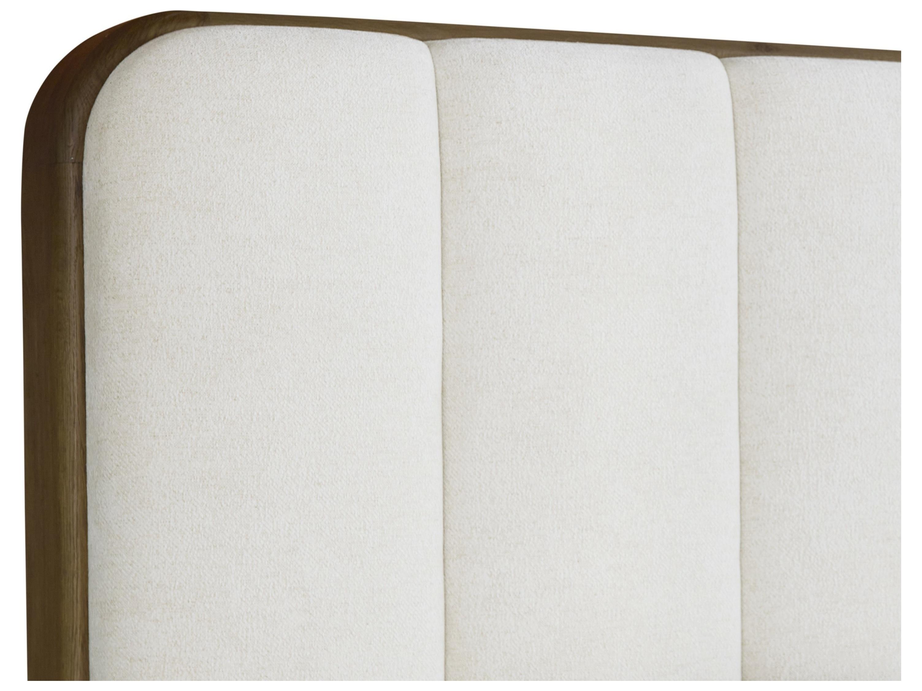 Sunpan Jamille Eclipse White Beige Upholstered Queen Platform Bed