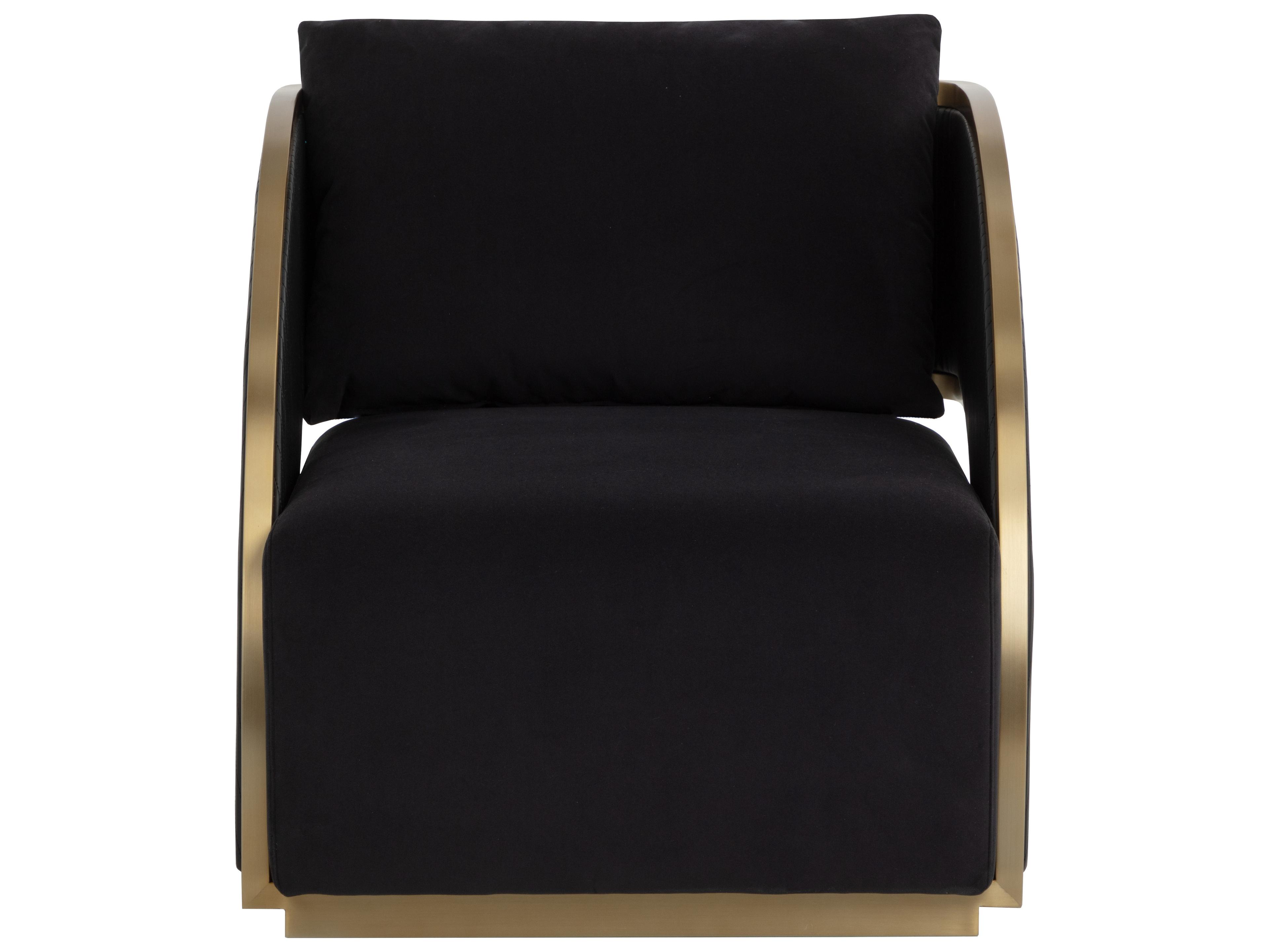 Sunpan Baz Swivel Black Accent Chair