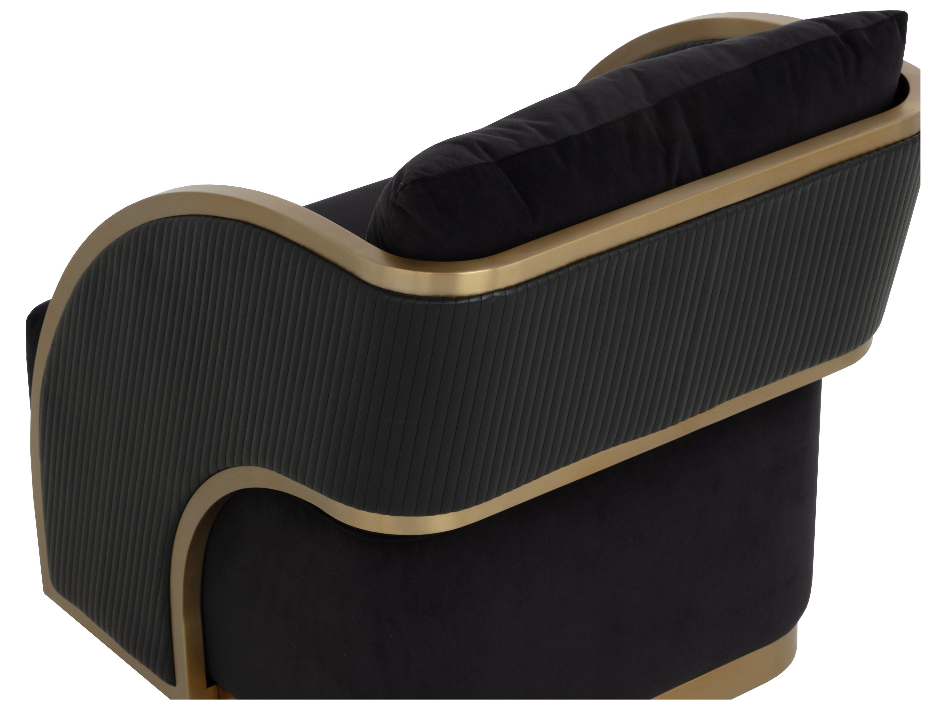 Sunpan Baz Swivel Black Accent Chair