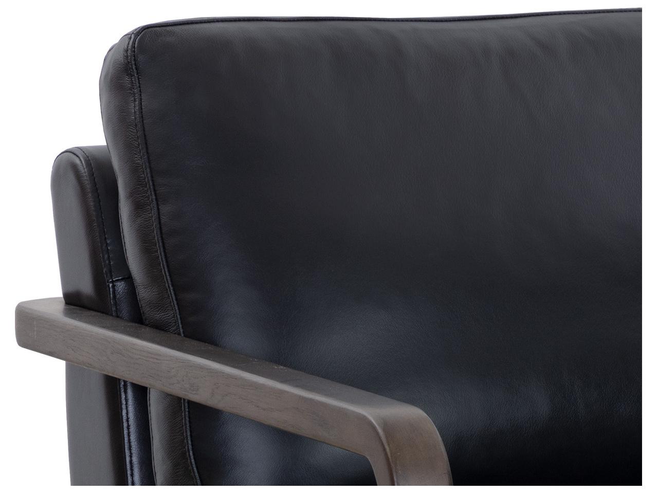 Sunpan Castell Swivel Brown Leather Accent Chair