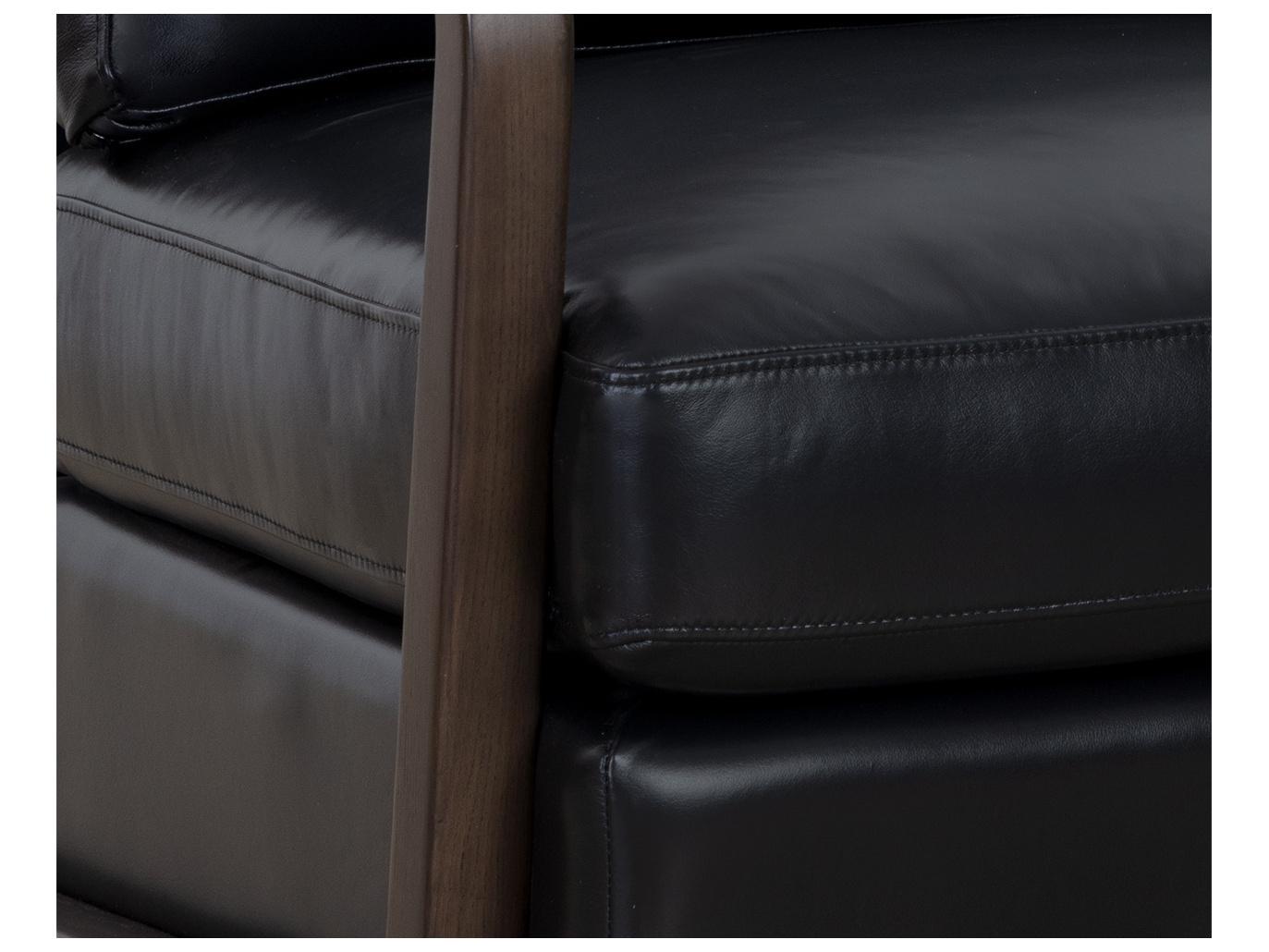 Sunpan Castell Swivel Brown Leather Accent Chair