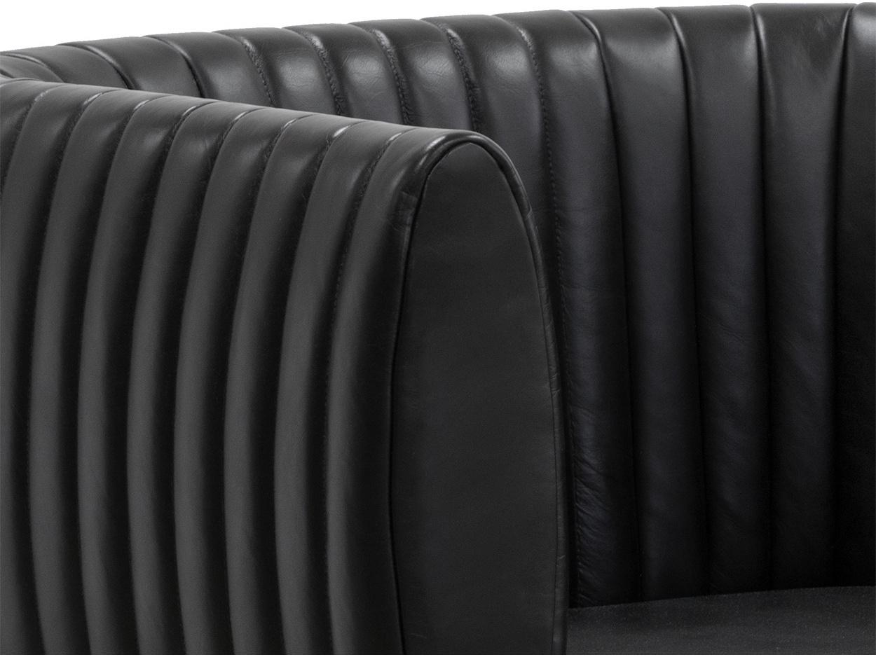 Sunpan Tryor Black Leather Accent Chair