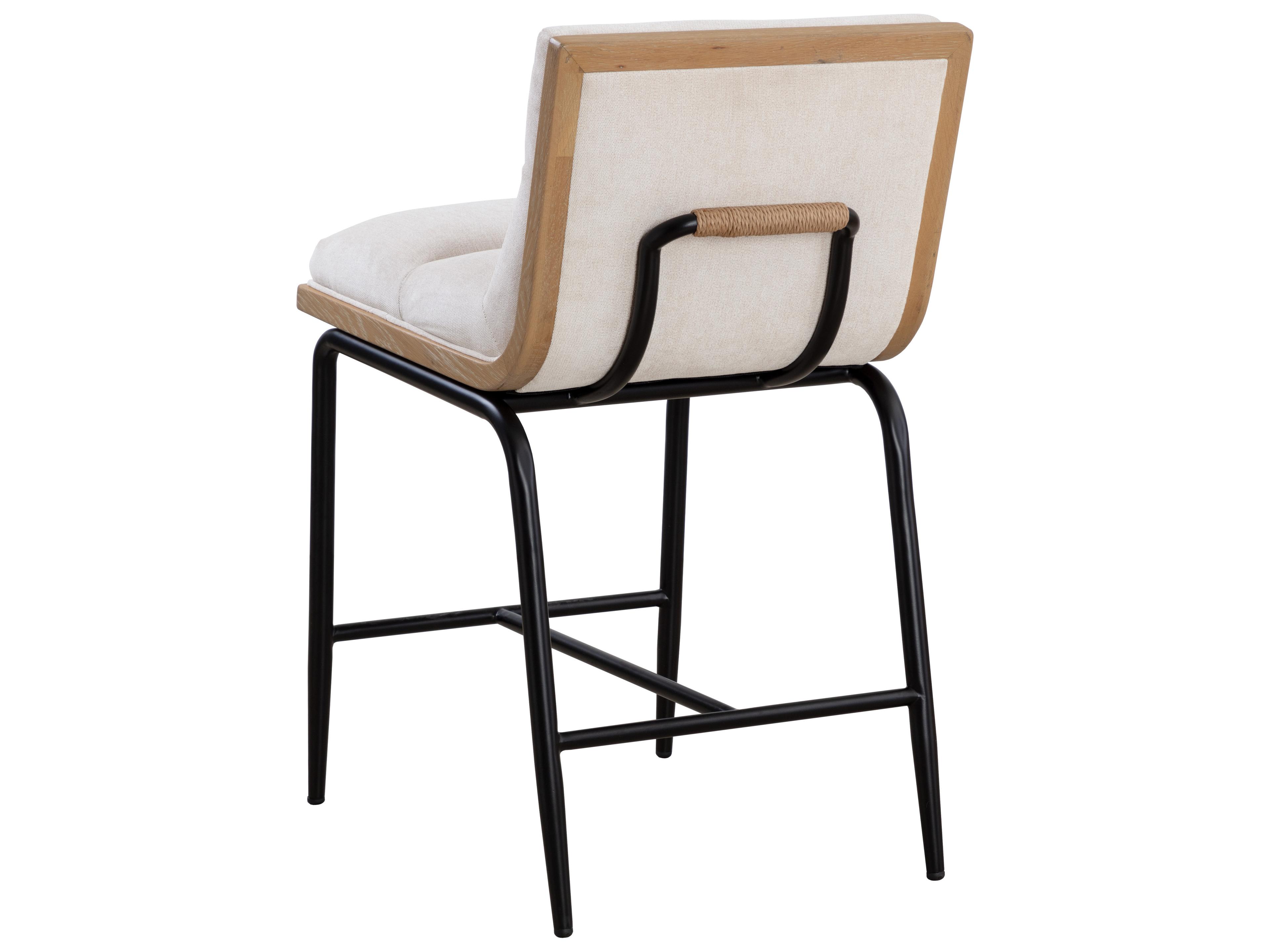 Sunpan Abilene Polo Club Muslin Upholstered Bar Stool